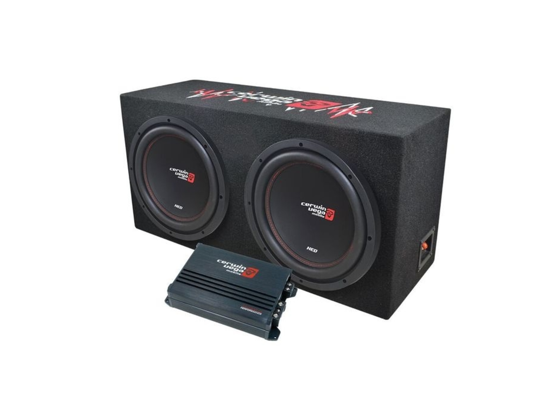 Cerwin Vega XED Series Dual 12" Sealed Enclosure & Amplifier Bass Package