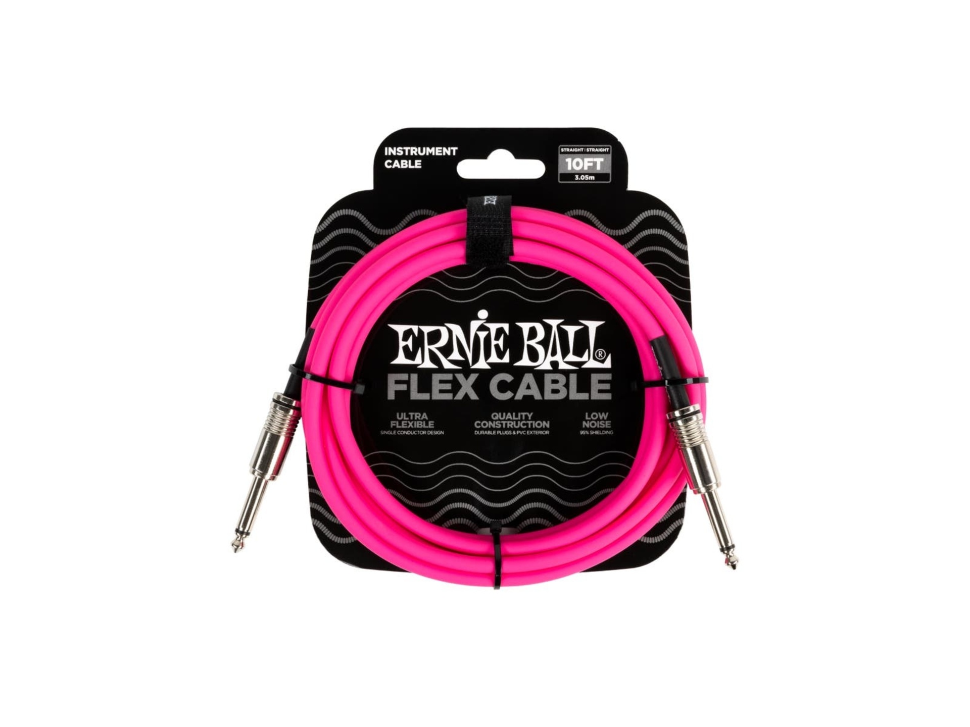 Ernie Ball Flex Straight Instrument Cable (3m, Pink)