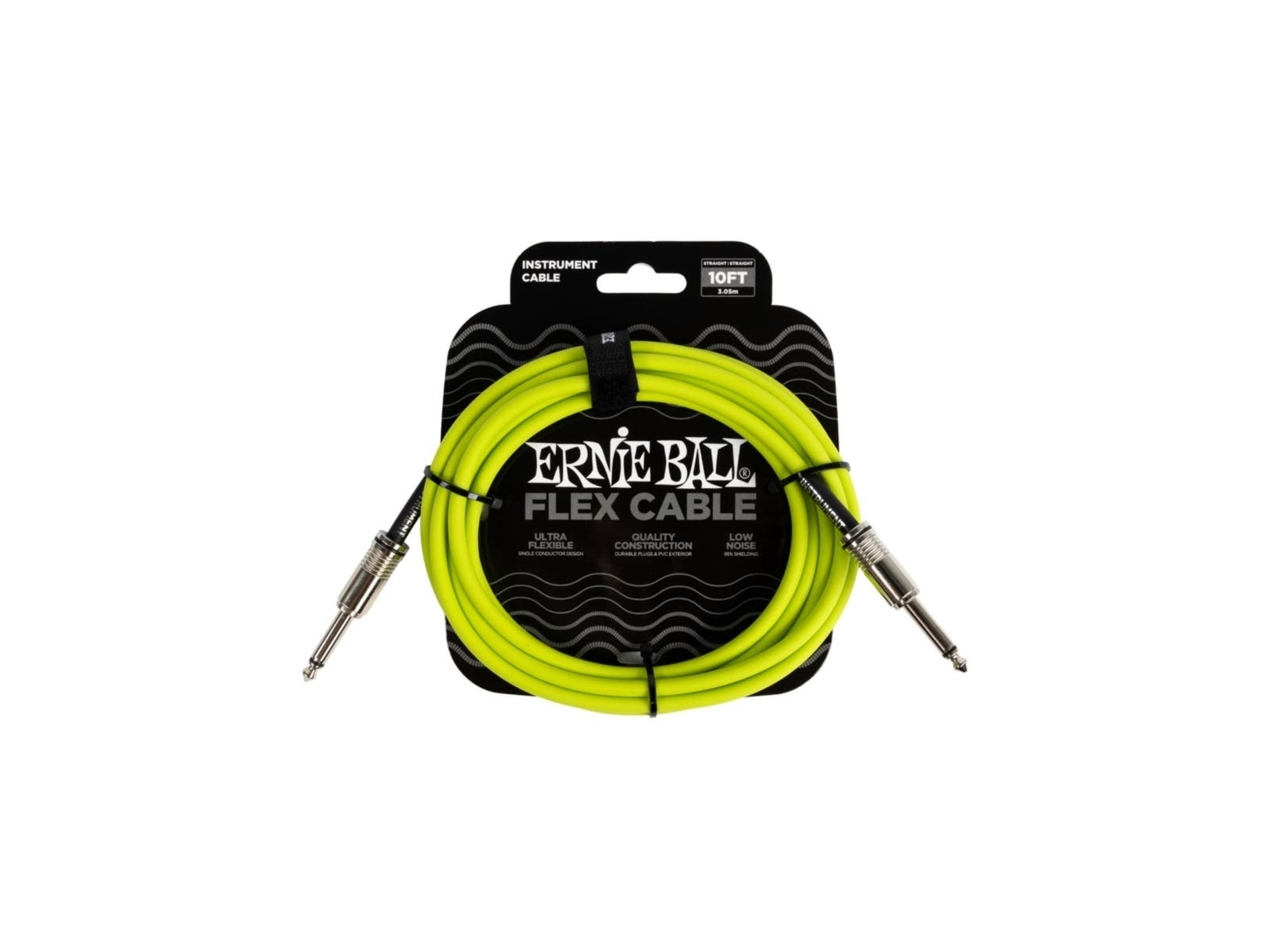 Ernie Ball Flex Straight Instrument Cable (3m, Green)