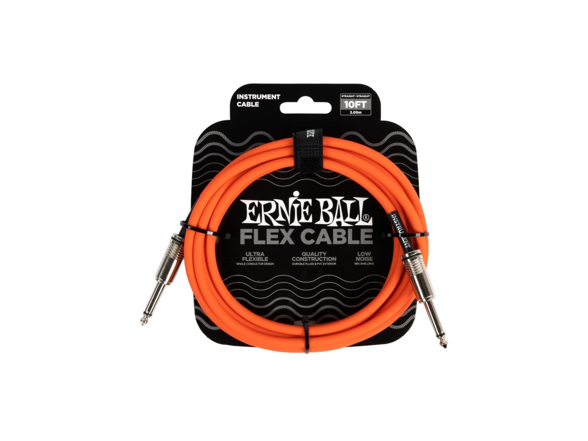 Ernie Ball Flex Straight Instrument Cable (3m, Orange)