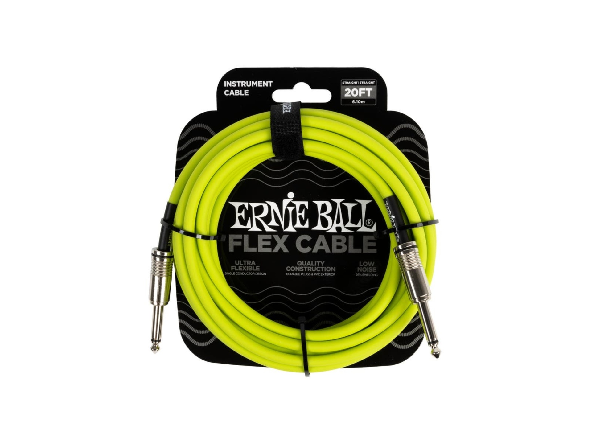 Ernie Ball Flex Straight Instrument Cable (6m, Green)