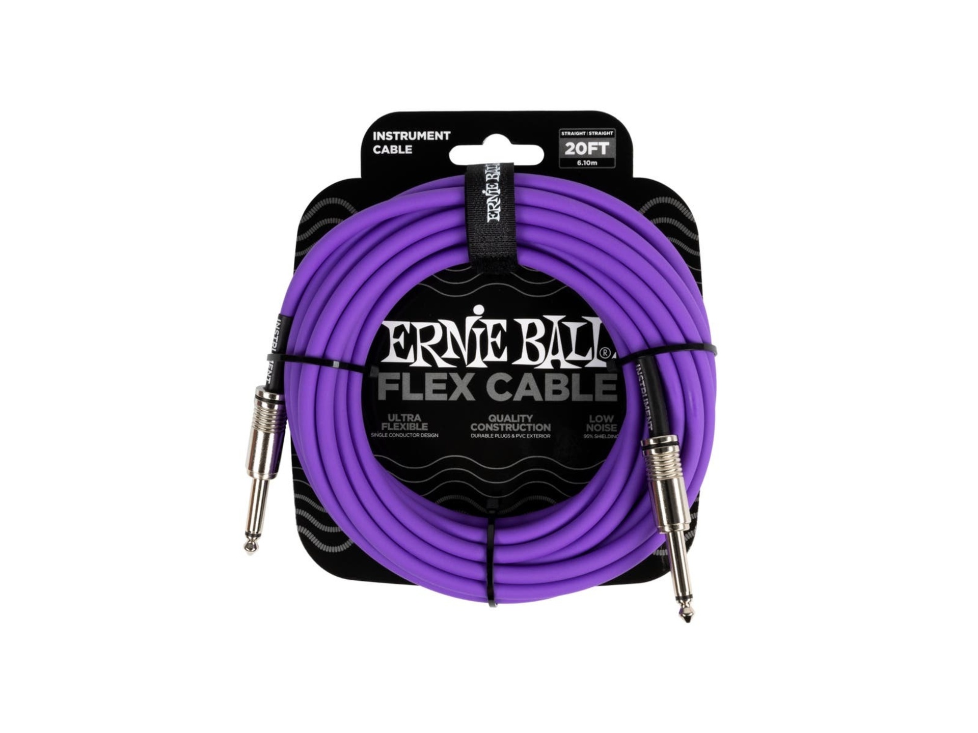 Ernie Ball Flex Straight Instrument Cable (6m, Purple)