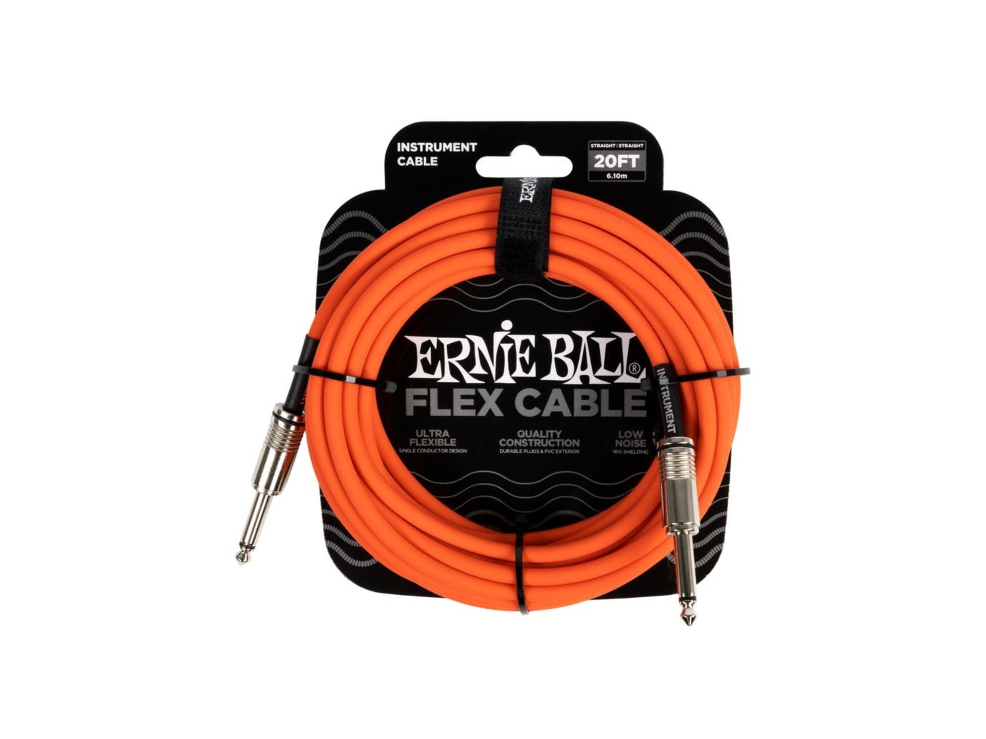 Ernie Ball Flex Straight Instrument Cable (6m, Orange)
