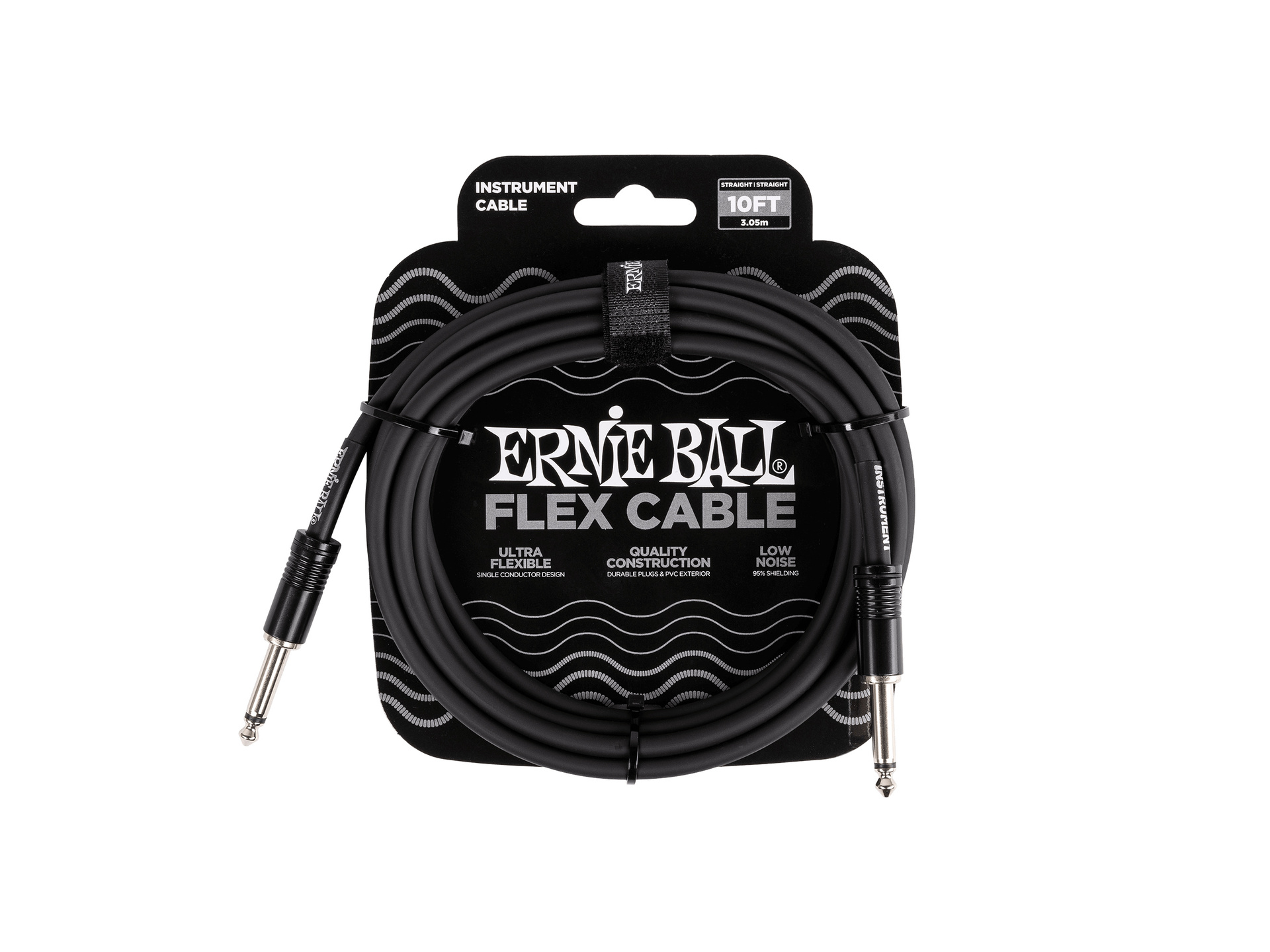 Ernie Ball Flex Straight Instrument Cable (3m, Black)