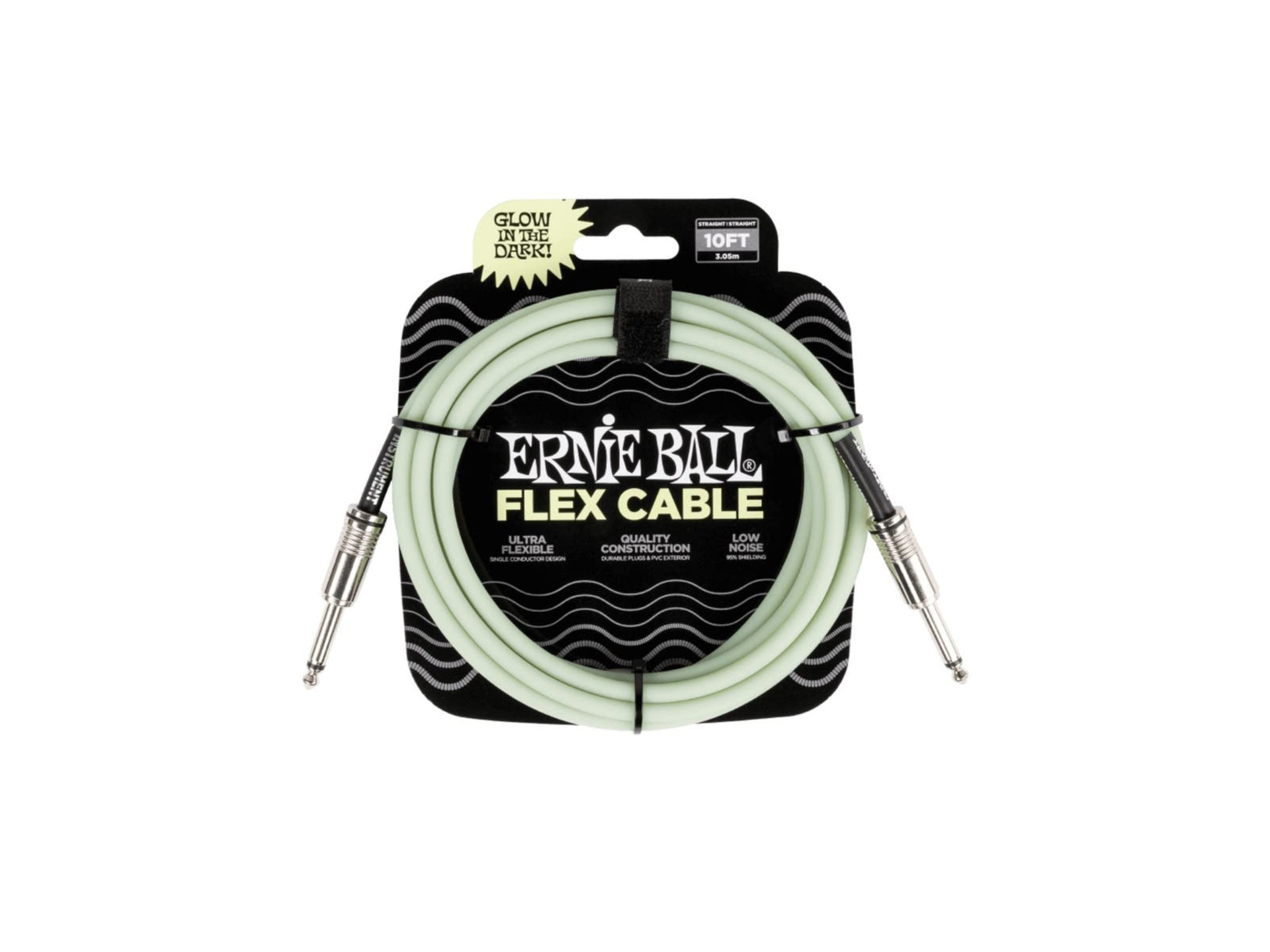 Ernie Ball Flex Straight Instrument Cable (3m, Glow in the Dark)