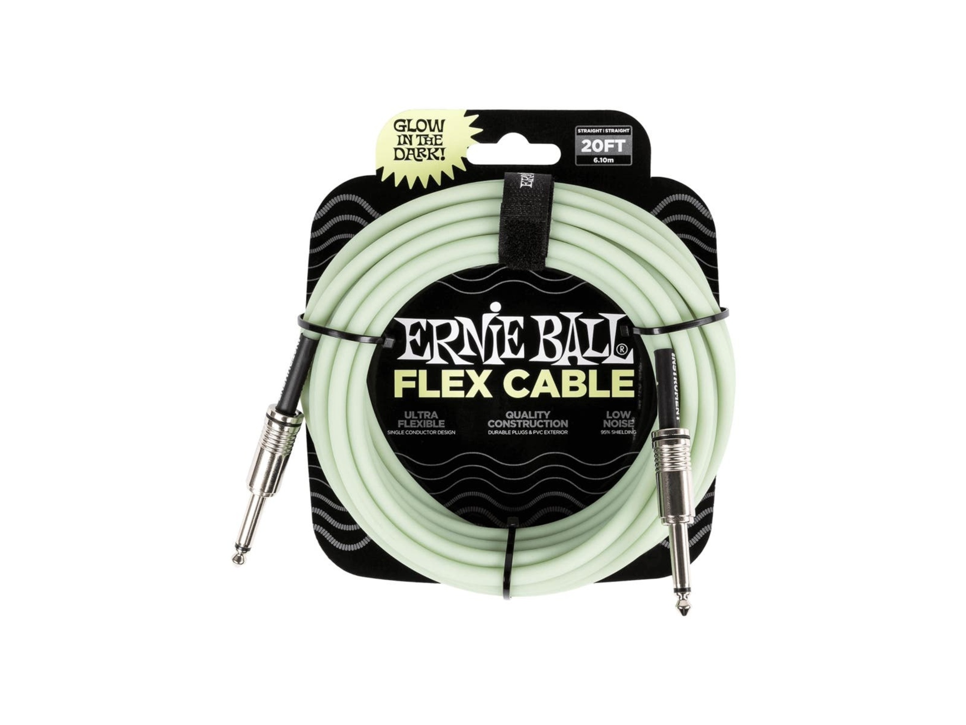 Ernie Ball Flex Straight Instrument Cable (6m, Glow in the Dark)