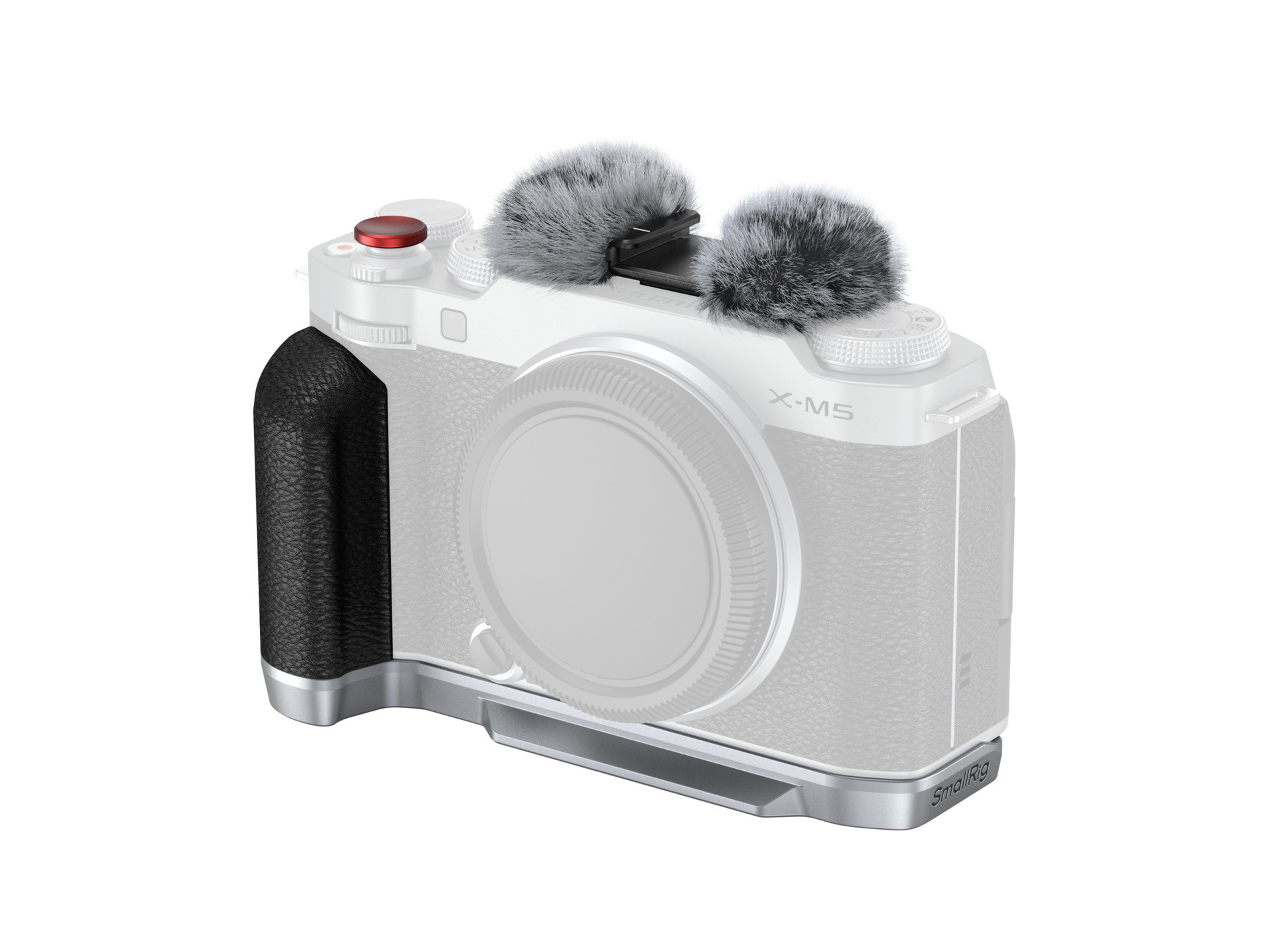 SmallRig 4875 L-Shape Mount Plate with Silicone Handle for FujiFilm X-M5 (Sliver)