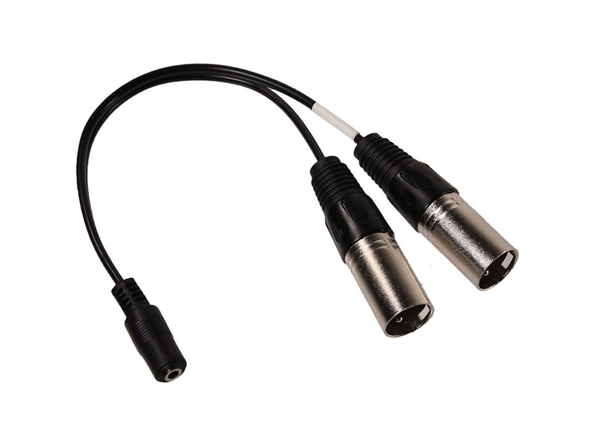 ALZO 3.5mm Female to Dual XLR Male Stereo Microphone Adapter Cord for Pro Camcorders (8")