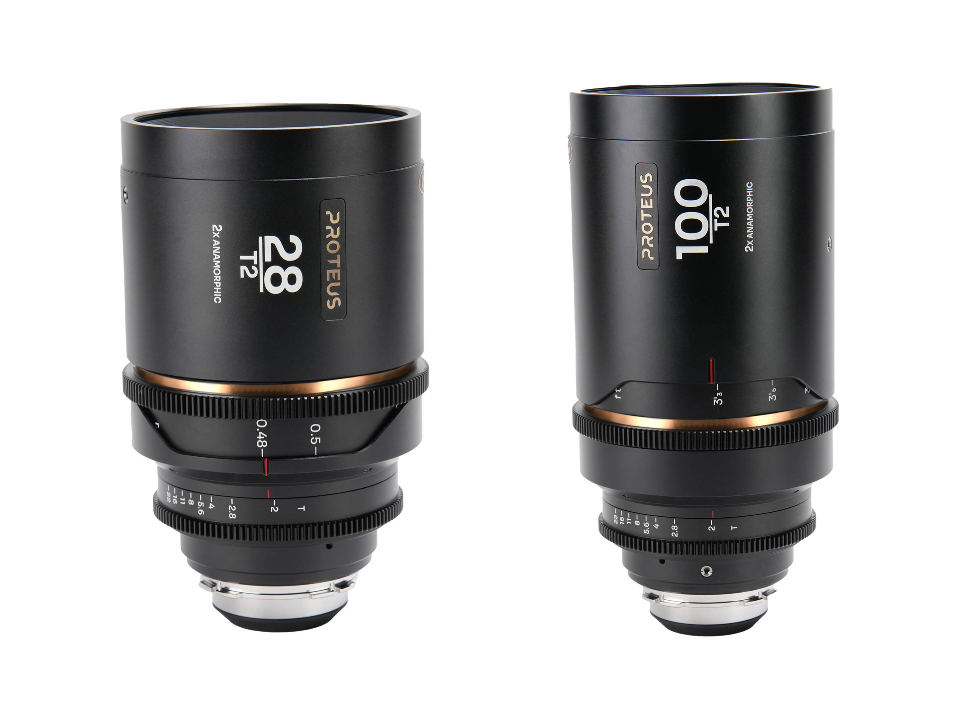 Laowa Proteus 2x Anamorphic 28 & 100mm T2 Lens Bundle (PL/EF, Feet, Amber Flare)