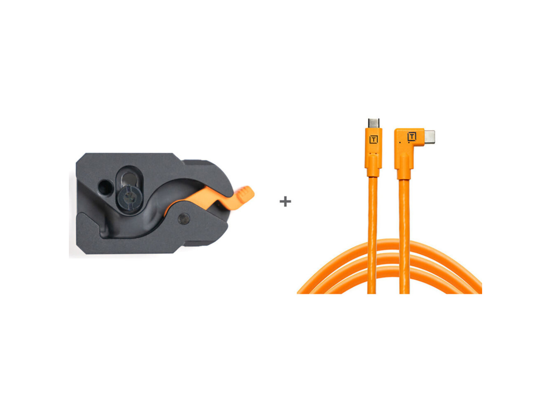Tether Tools TetherGuard LeverLock Plate & TetherPro USB-C to Right-Angle USB-C Cable Kit (4.5m)