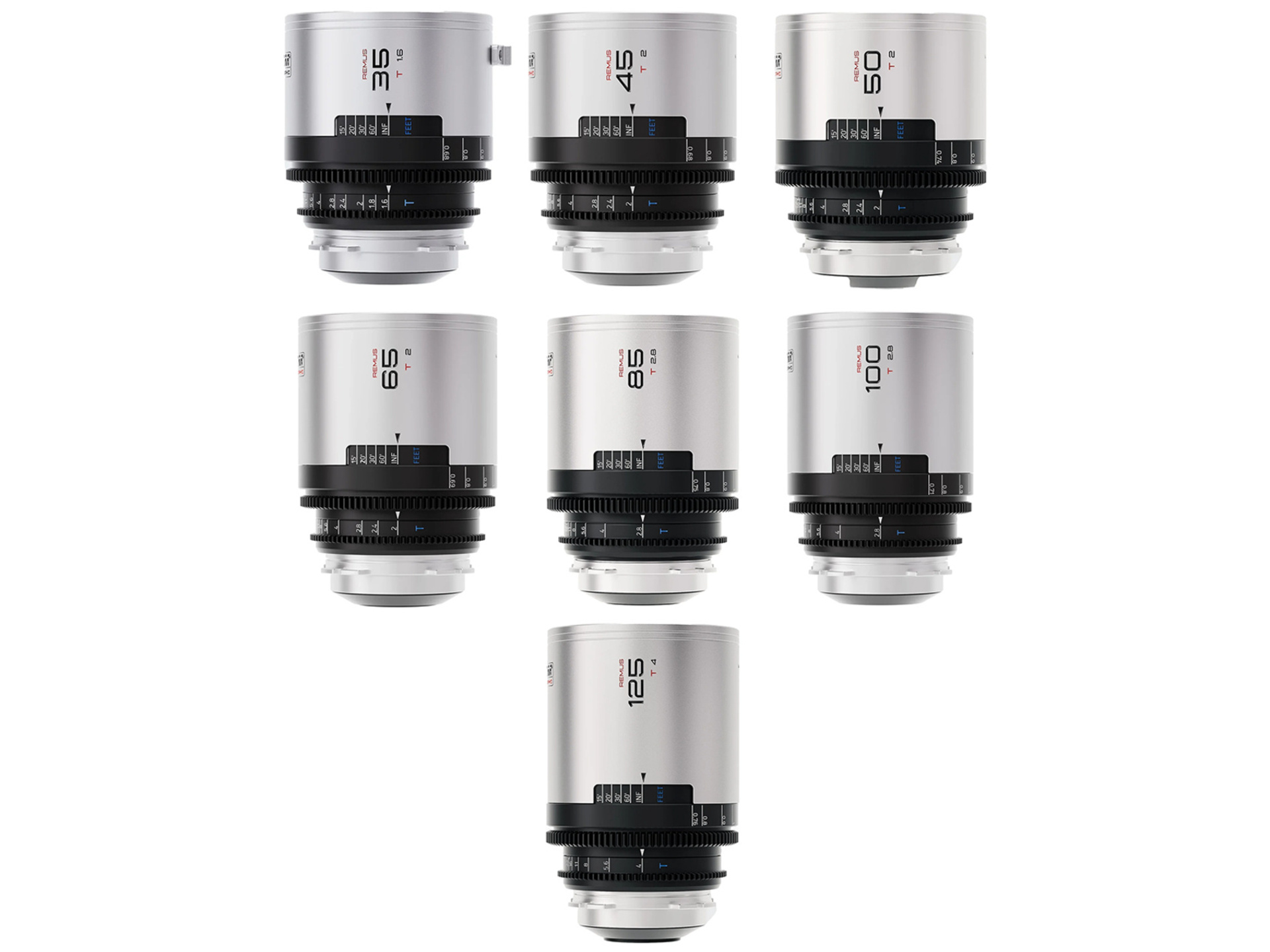 Blazar Remus 1.5x Anamorphic 7 Lens Kit (PL Mount, Silver Flare)