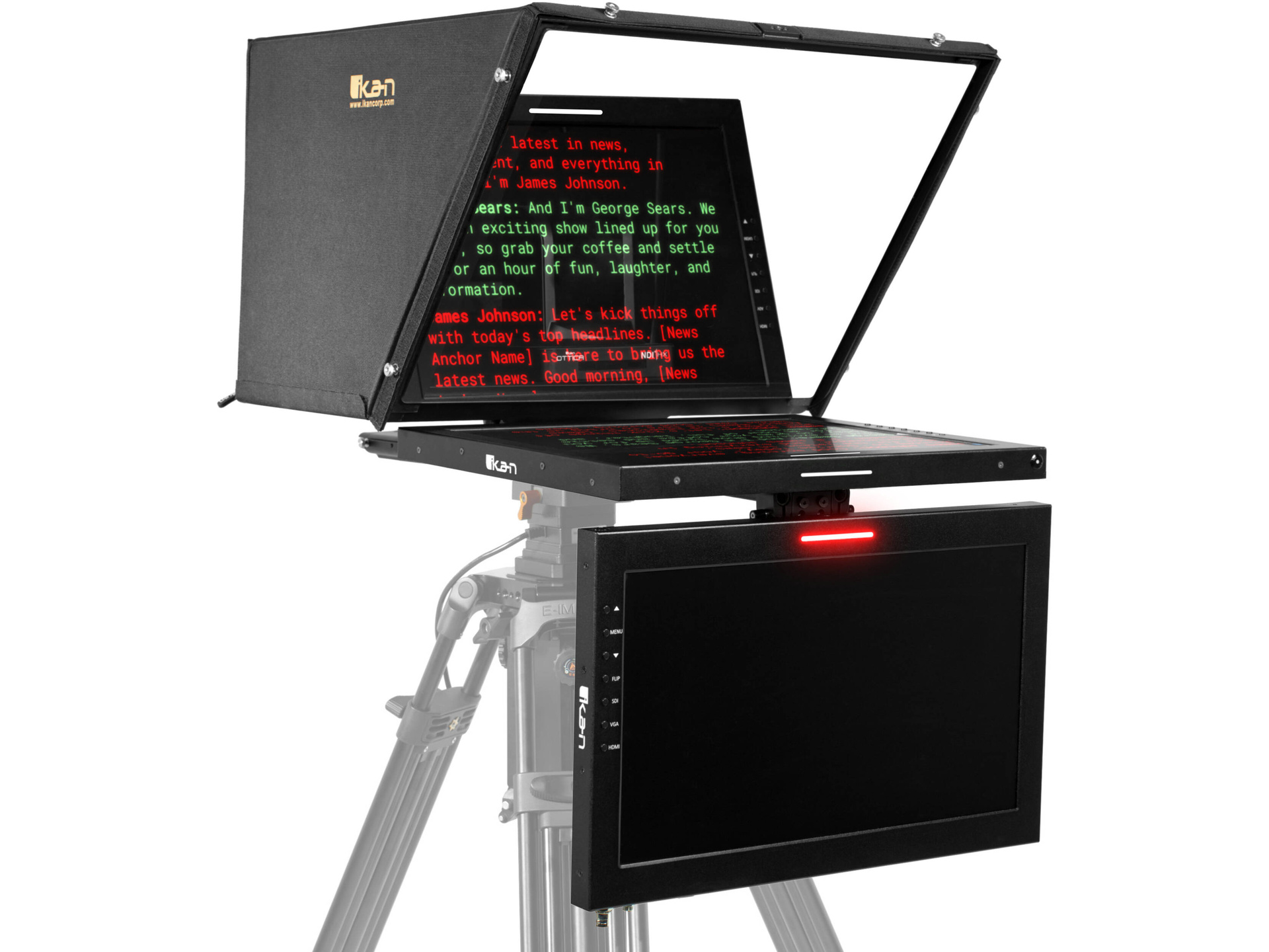 Ikan 19" PTZ Teleprompter with Widescreen Monitor & 19" Talent Monitor Kit