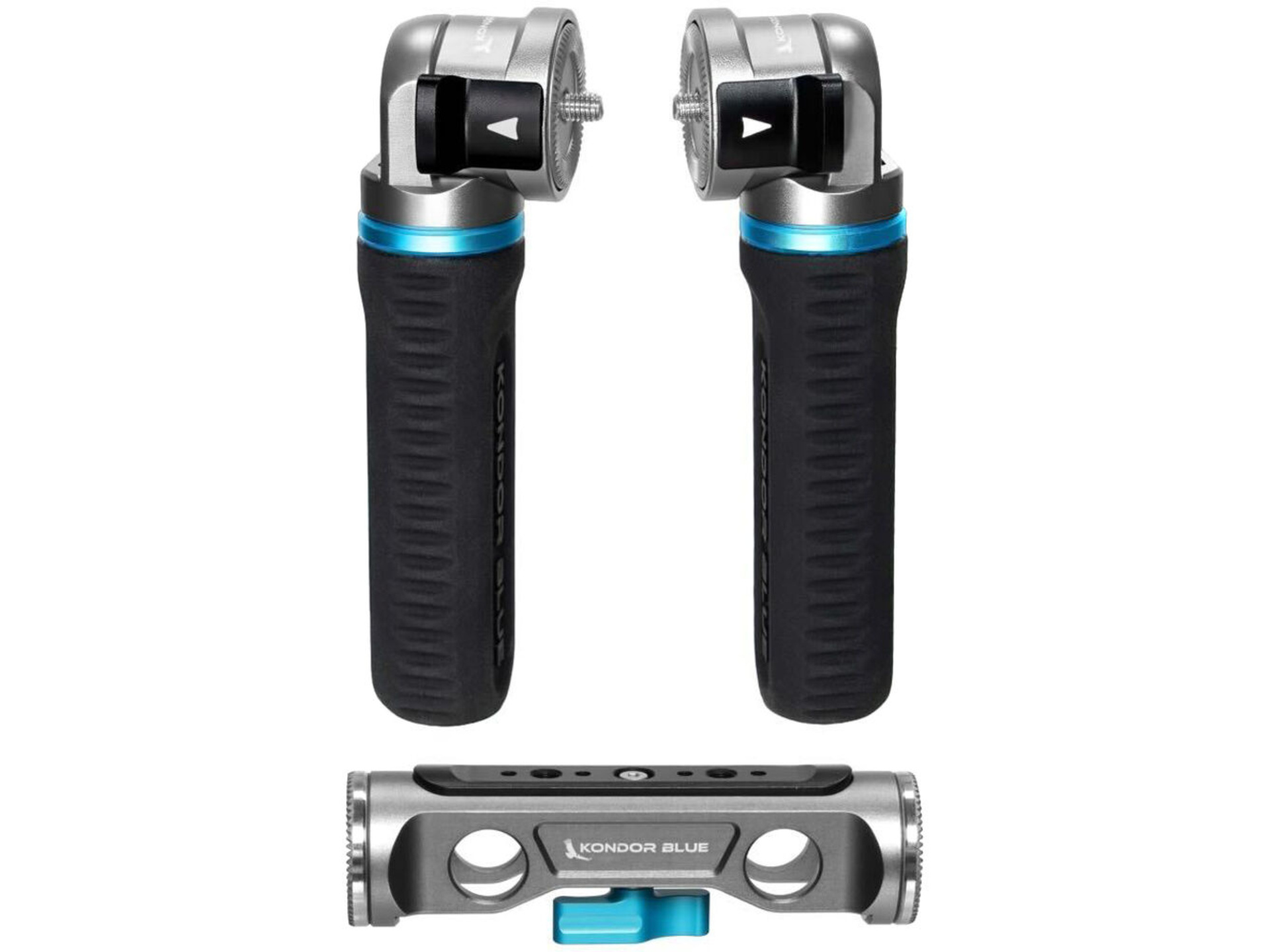Kondor Blue Pro Pivot Rosette Grips & Dual-Rod Clamp Bundle (Space Grey)