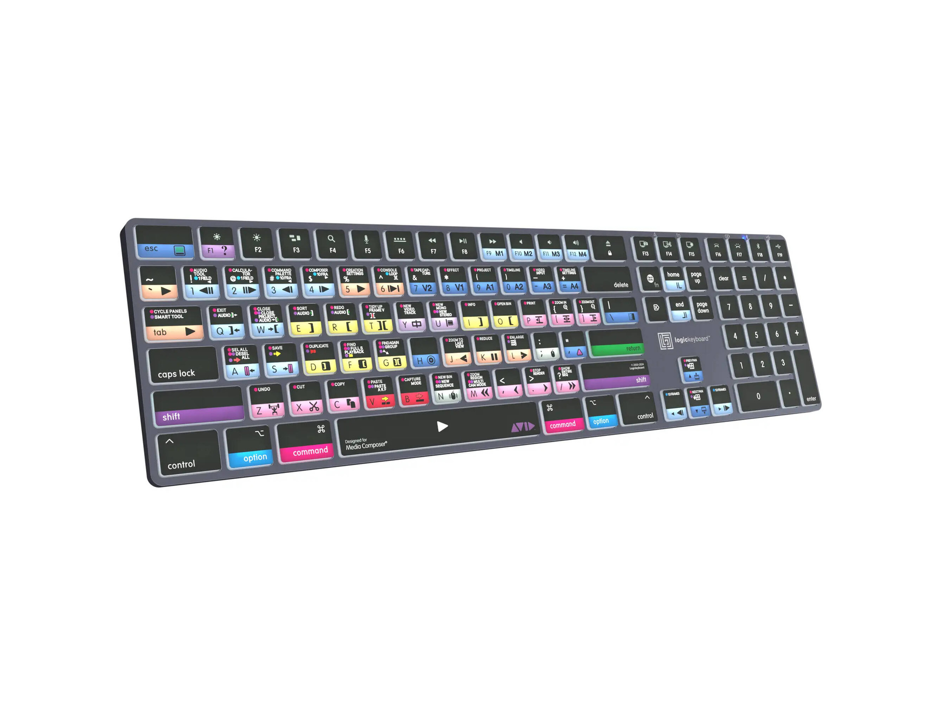 Logickeyboard TITAN Avid Media Composer Pro Wireless Keyboard for Mac