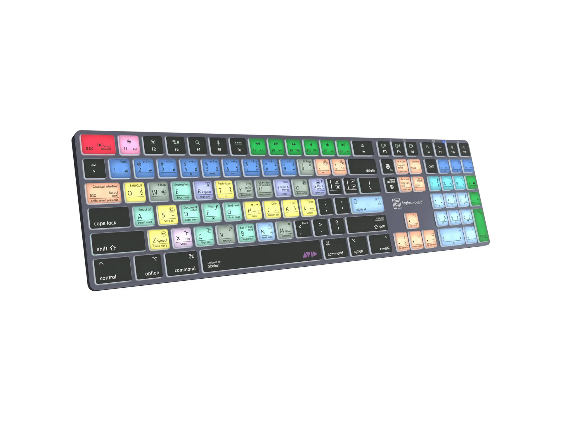 Logickeyboard TITAN Avid Sibelius Wireless Keyboard for Mac