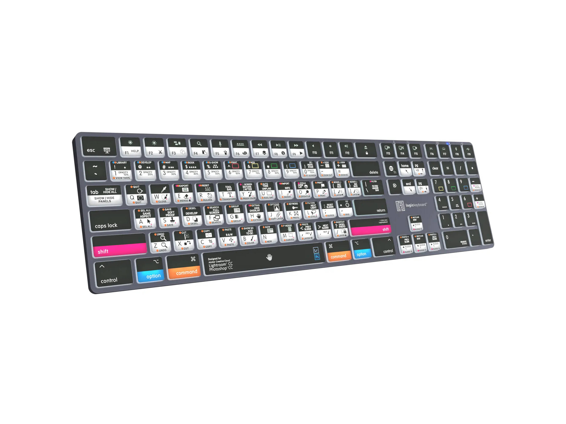 Logickeyboard TITAN Adobe Photographer Wireless Keyboard for Mac