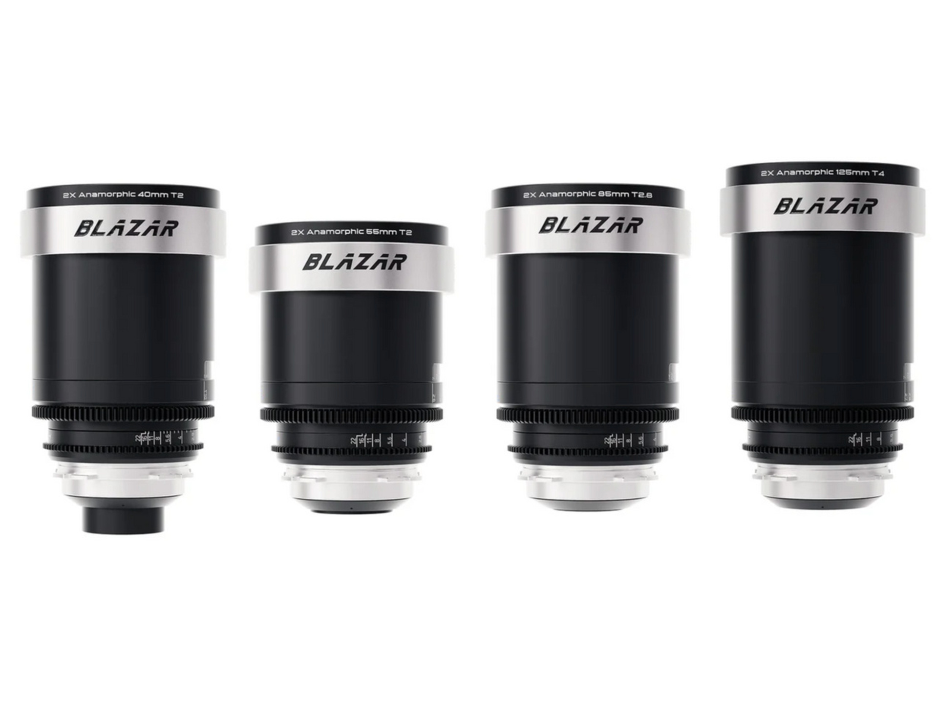 Blazar CATO Full-Frame 2x Anamorphic 4-Lens Set (ARRI PL, Silver Flare)