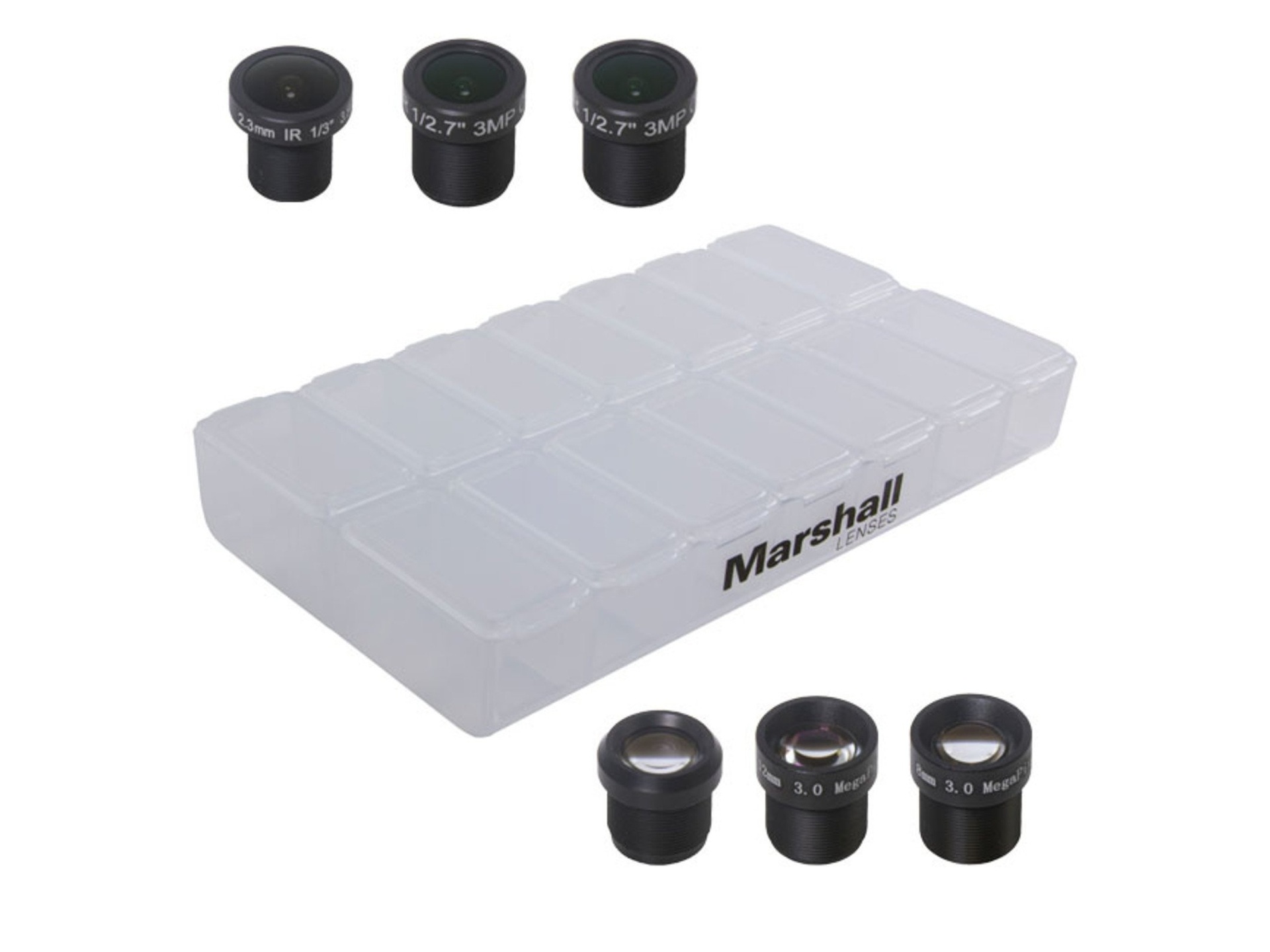 Marshall Electronics 2.3, 2.8, 6.0, 8.0, 12.0 & 16.0mm M12 Fixed Focal Lens Kit