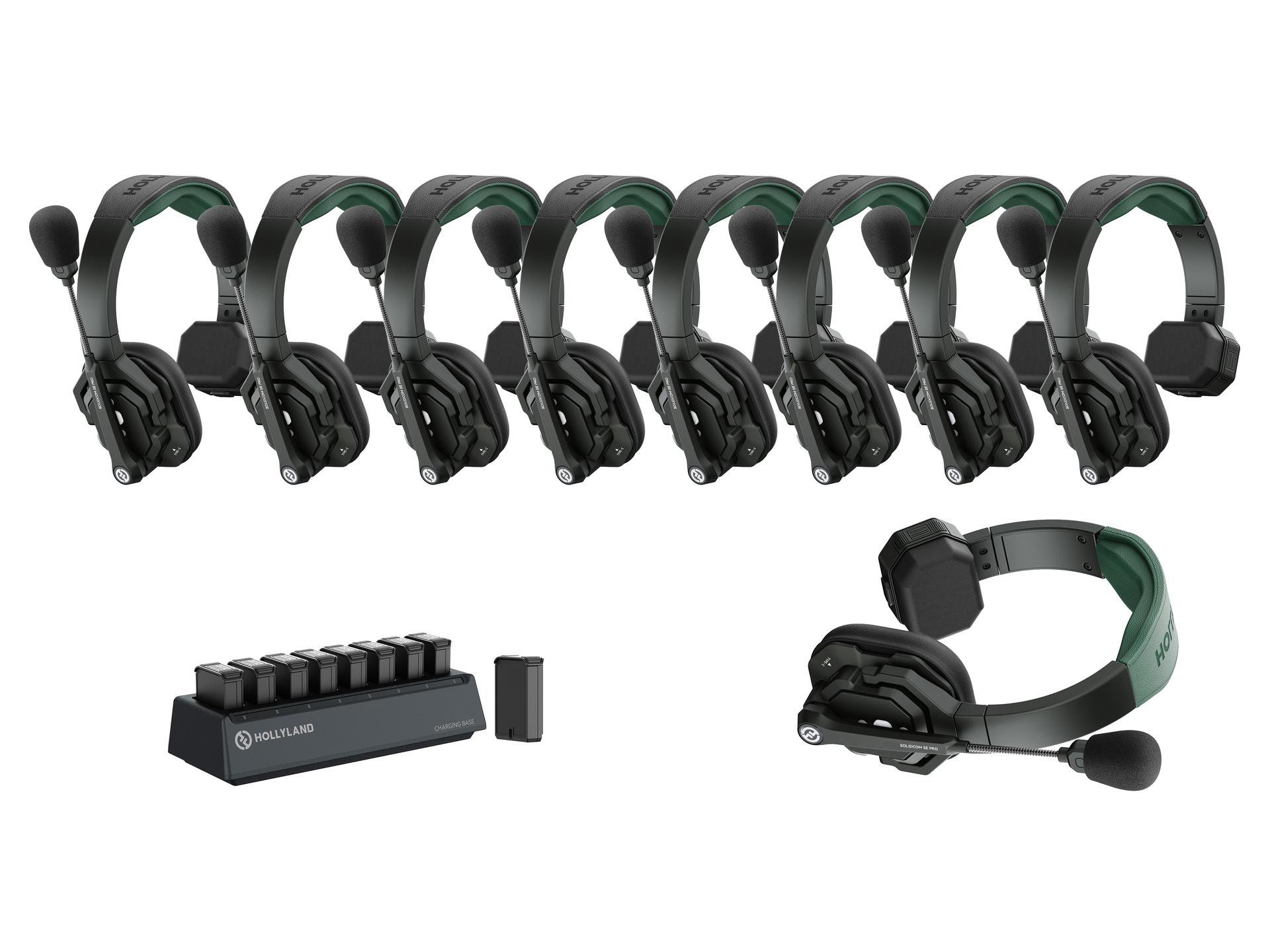 Hollyland Solidcom SE Pro Single-Ear Nine Person Headset System (1M+8R)