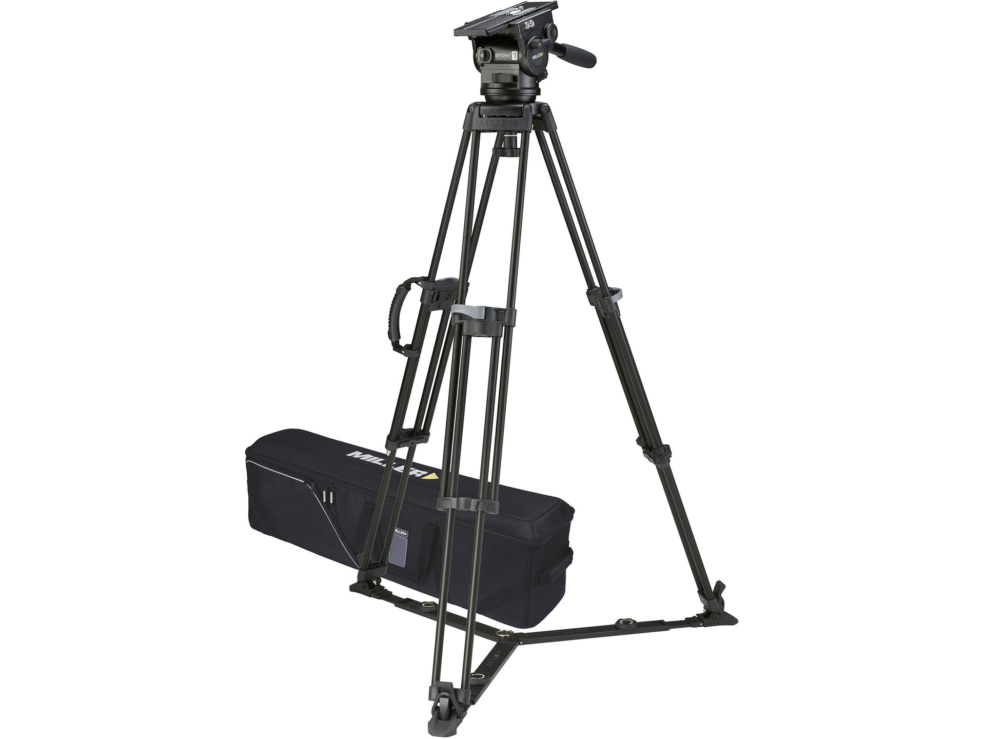 Miller Arrowx 1 Sprinter II 1 Stage Aluminum Alloy Tripod System with Ground Spreader