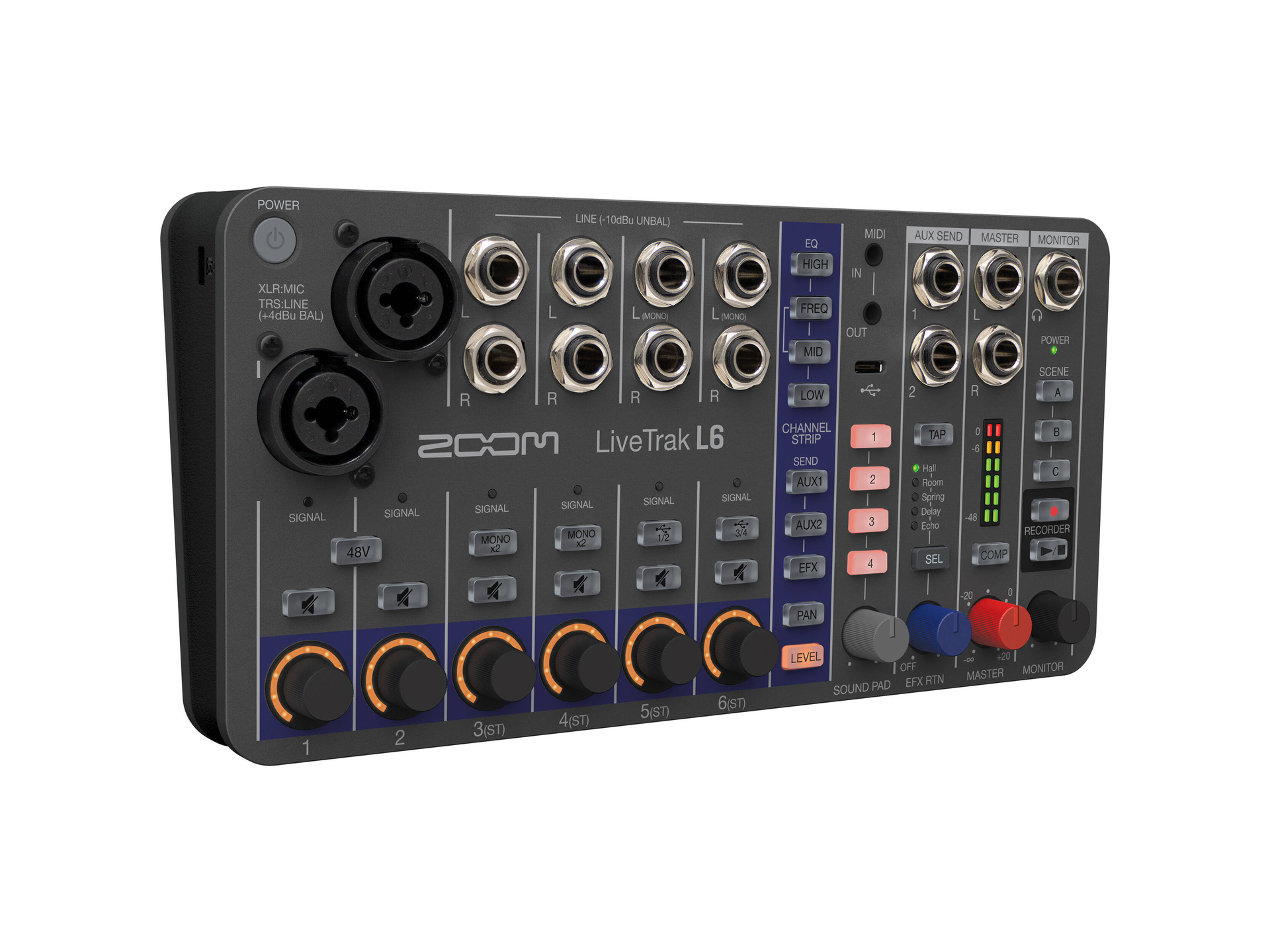 Zoom LiveTrak L-6 Portable 6-Channel Digital Mixer and Multitrack Recorder