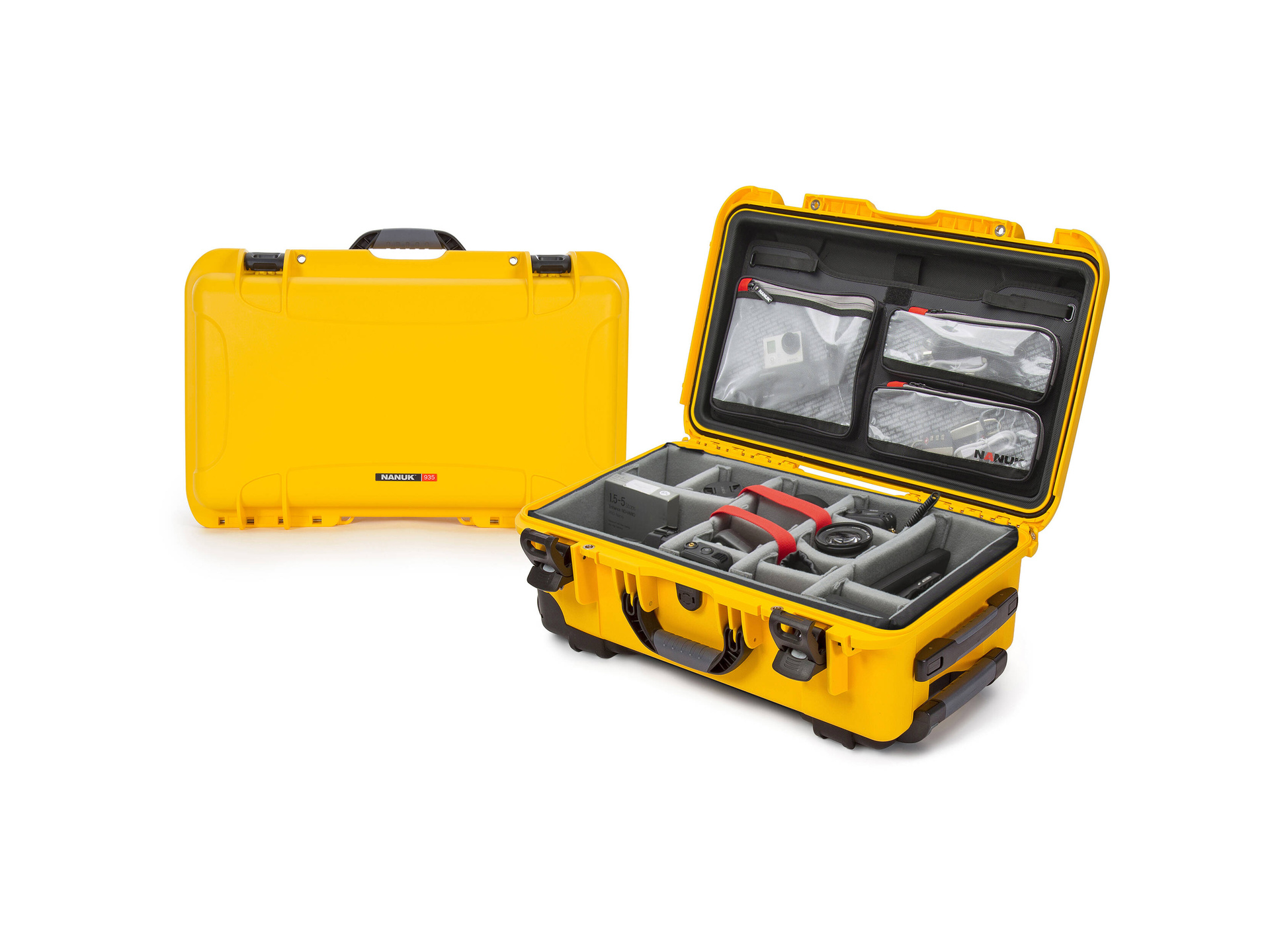 Nanuk 935 Wheeled Hard Case (Yellow, Padded Dividers & Lid Organiser, 28.5L)