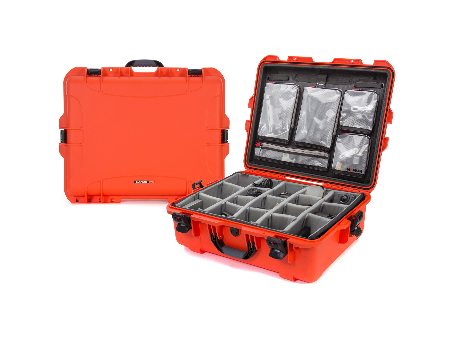 Nanuk 945 Large Hard Case (Orange, Padded Dividers & Lid Organiser)