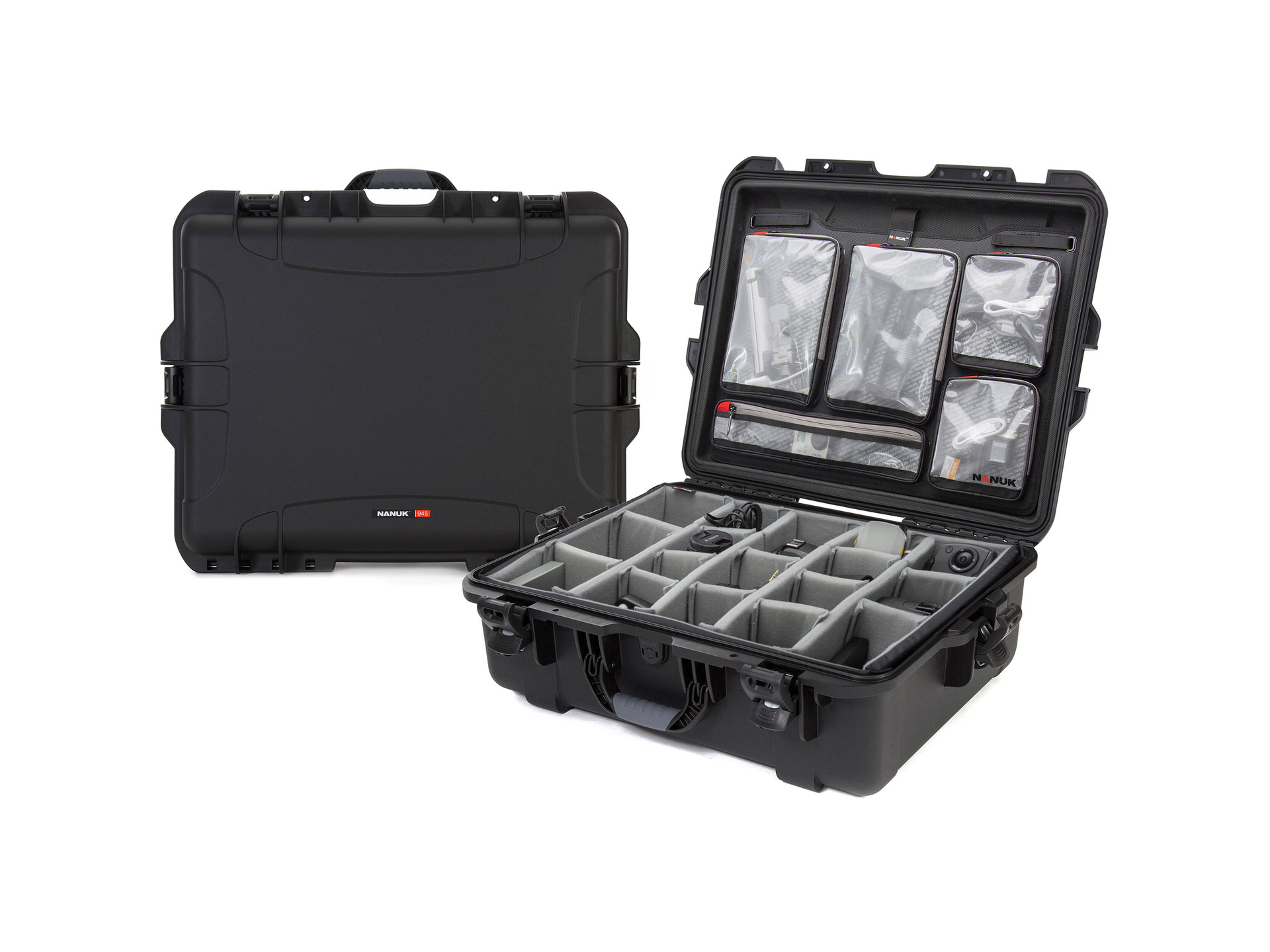Nanuk 945 Large Hard Case (Black, Padded Dividers & Lid Organiser)