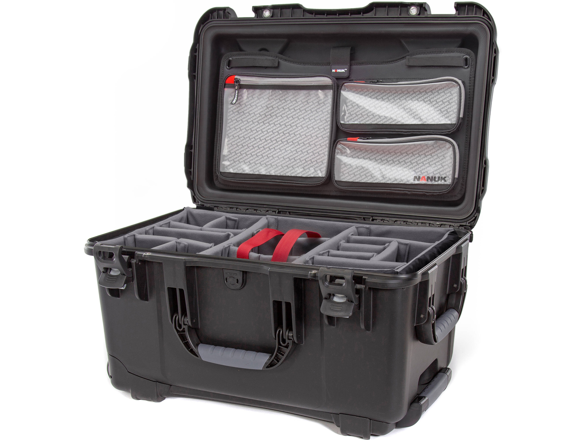 Nanuk 938 Wheeled Hard Case (Black, Padded Dividers & Lid Organiser)