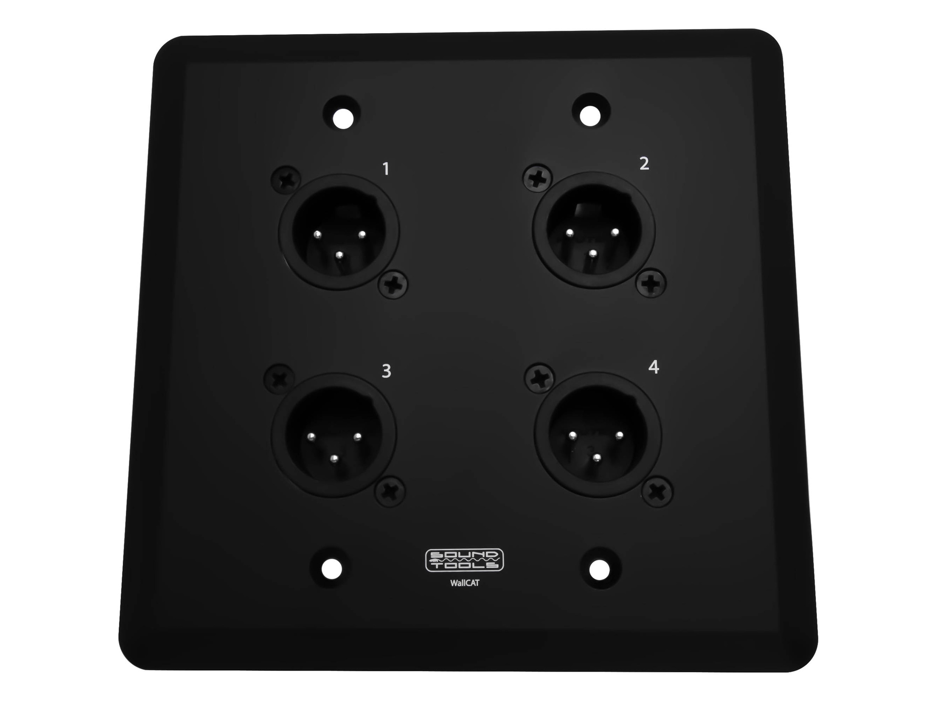 SoundTools WallCAT MX-B Wall Plate with Four XLR 3-Pin Male Connectors (Black)