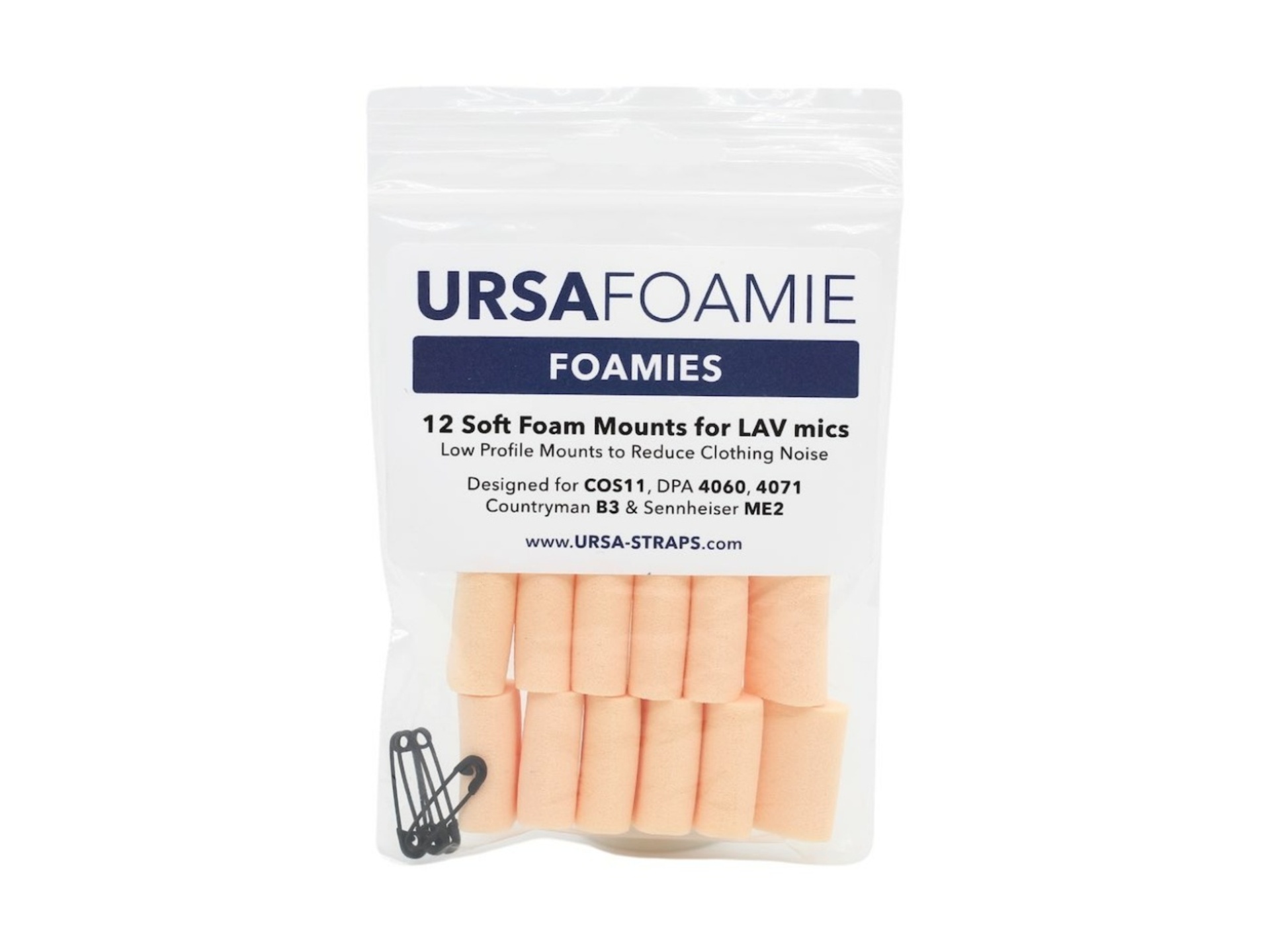 Ursa Straps Foamies for Lavalier Microphones (12-Pack, Beige)