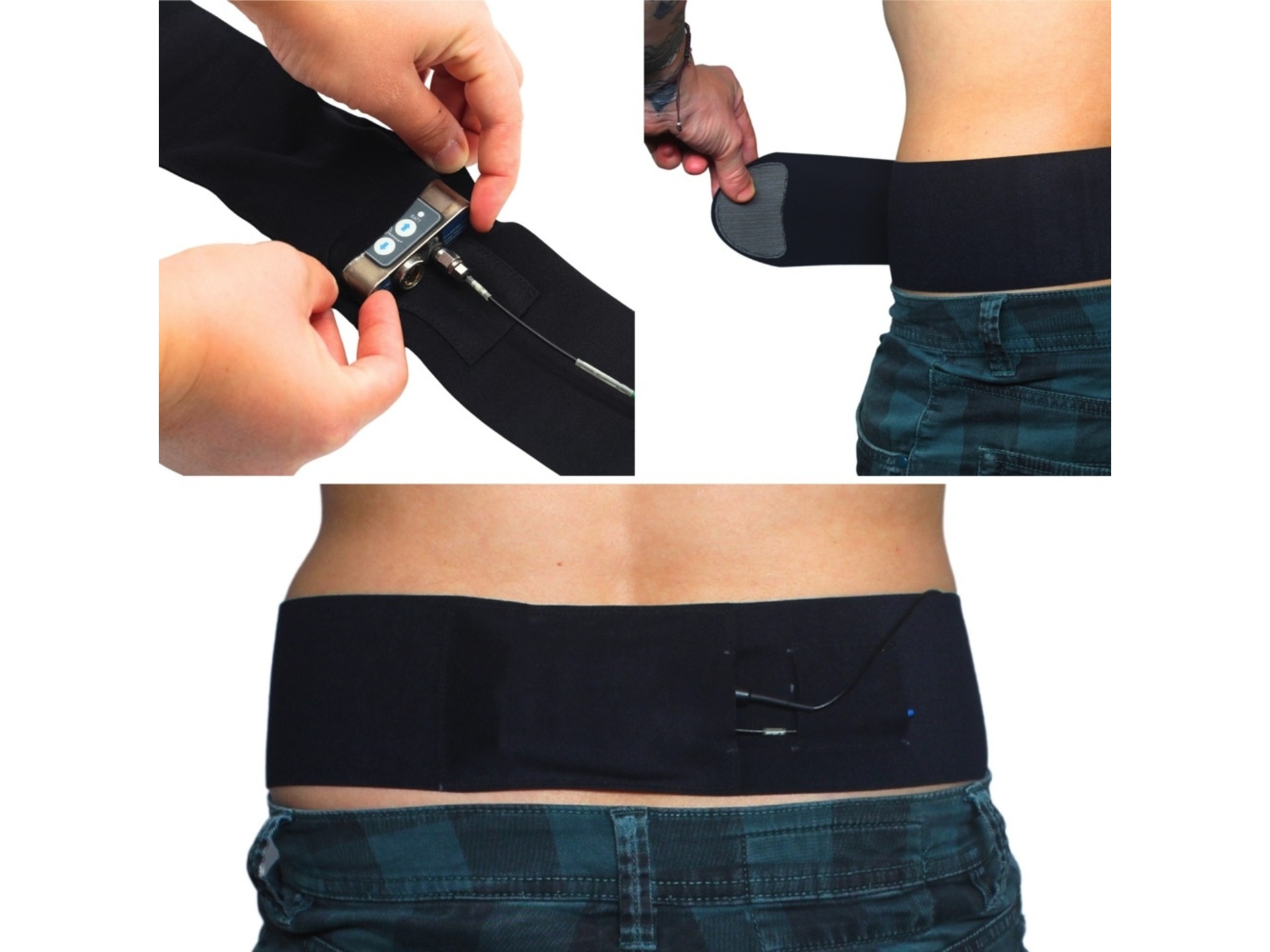 Ursa Straps Waist Sideways Pouch for Wireless Microphone Transmitters (Large, Black)