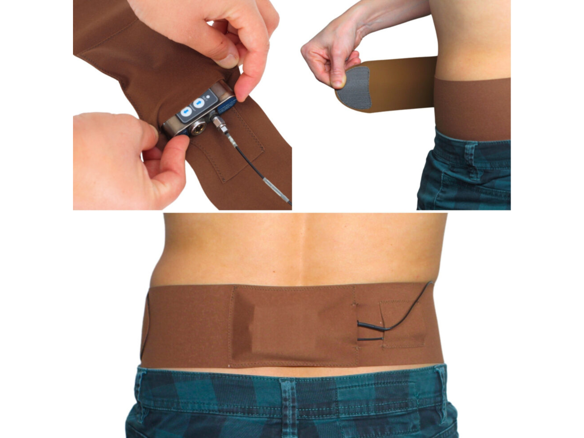 Ursa Straps Waist Sideways Pouch for Wireless Microphone Transmitters (Medium, Caramel)