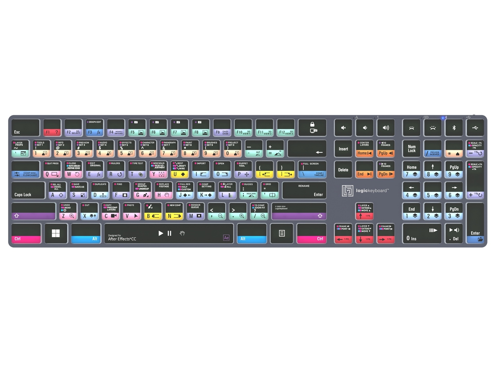 Logickeyboard TITAN Wireless Keyboard for Adobe After Effects CC (Windows, US English)