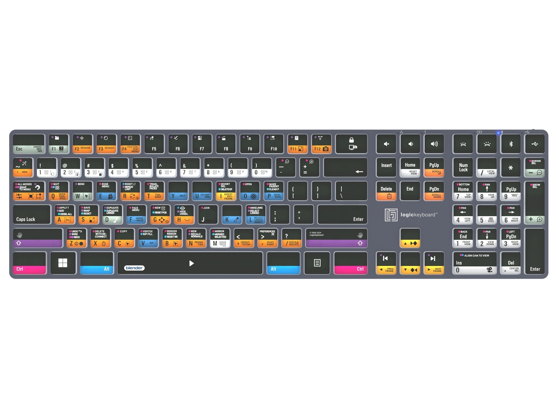 Logickeyboard TITAN Wireless Keyboard for Blender 3D (Windows, US English)