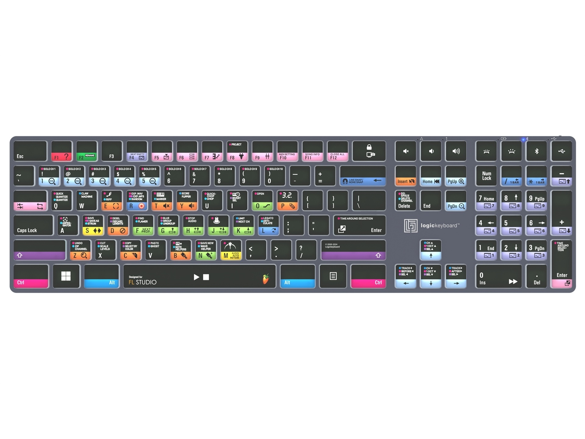 Logickeyboard TITAN Wireless Keyboard for FL Studio (Windows, US English)
