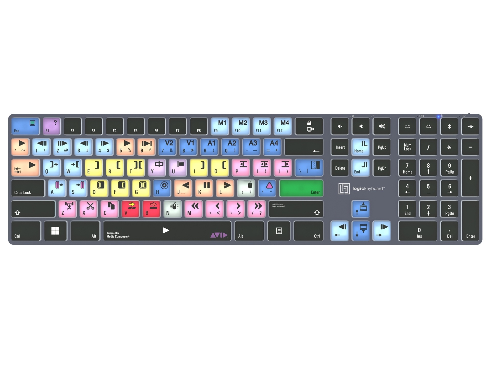 Logickeyboard TITAN Wireless Keyboard for AVID Media Composer (Windows, US English)
