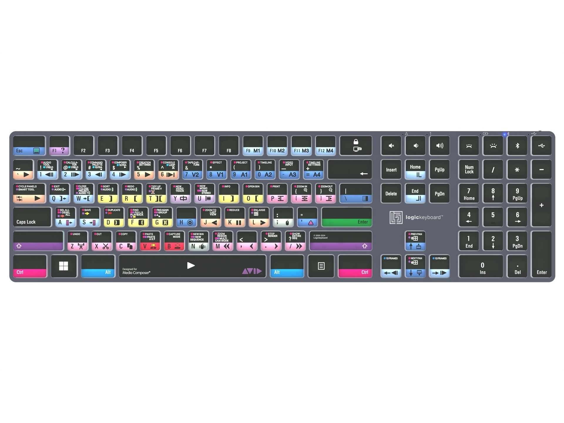 Logickeyboard TITAN Wireless Keyboard for AVID Media Composer Pro (Windows, US English)