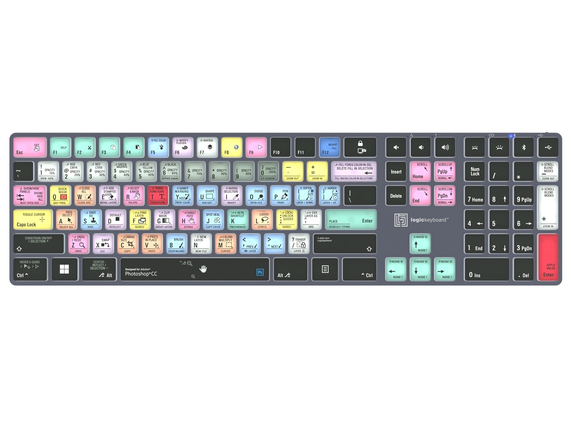 Logickeyboard TITAN Wireless Keyboard for Adobe PhotoShop CC (Windows, US English)
