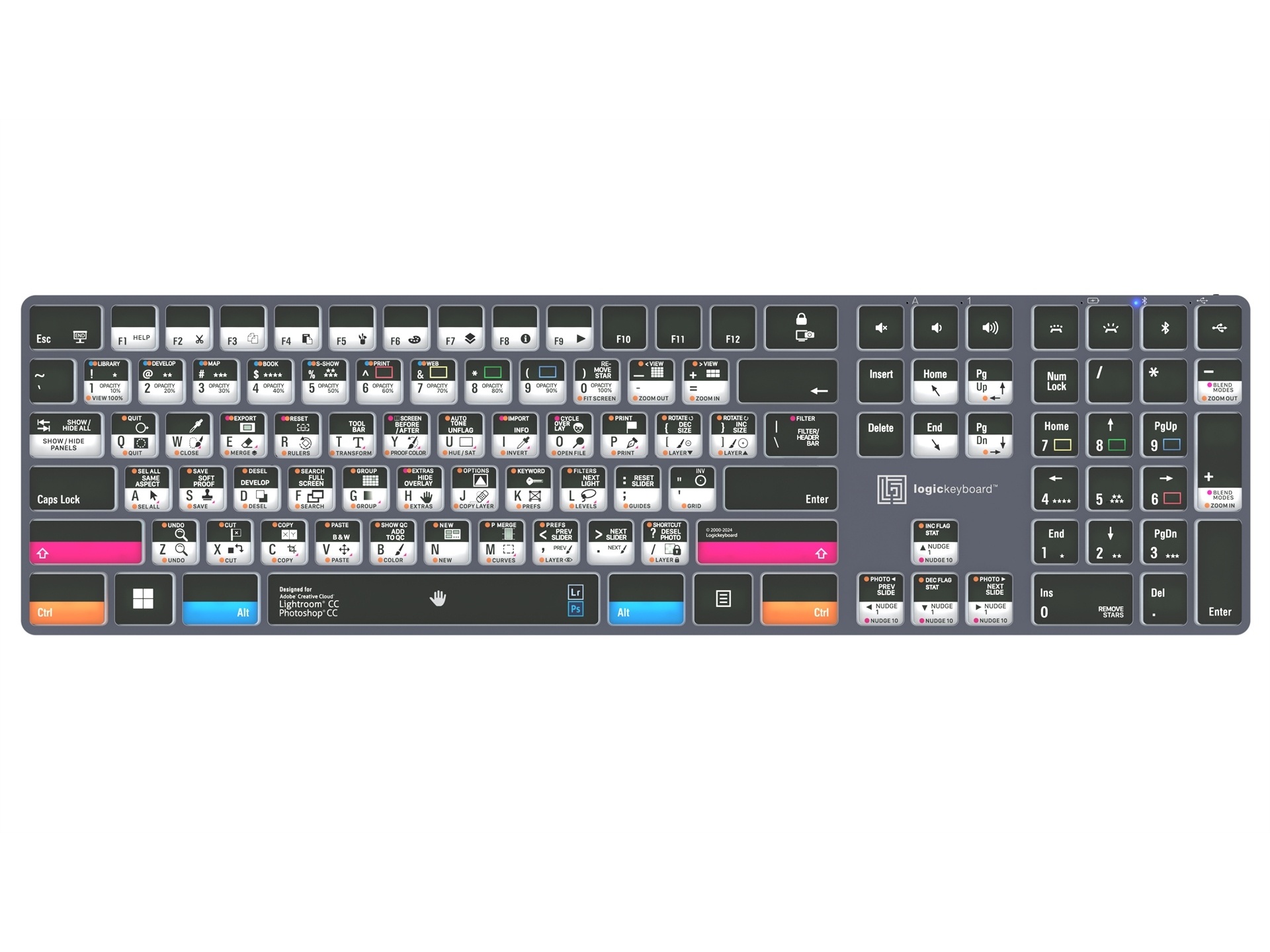 Logickeyboard TITAN Wireless Keyboard for Adobe Photographer CC (Windows, US English)