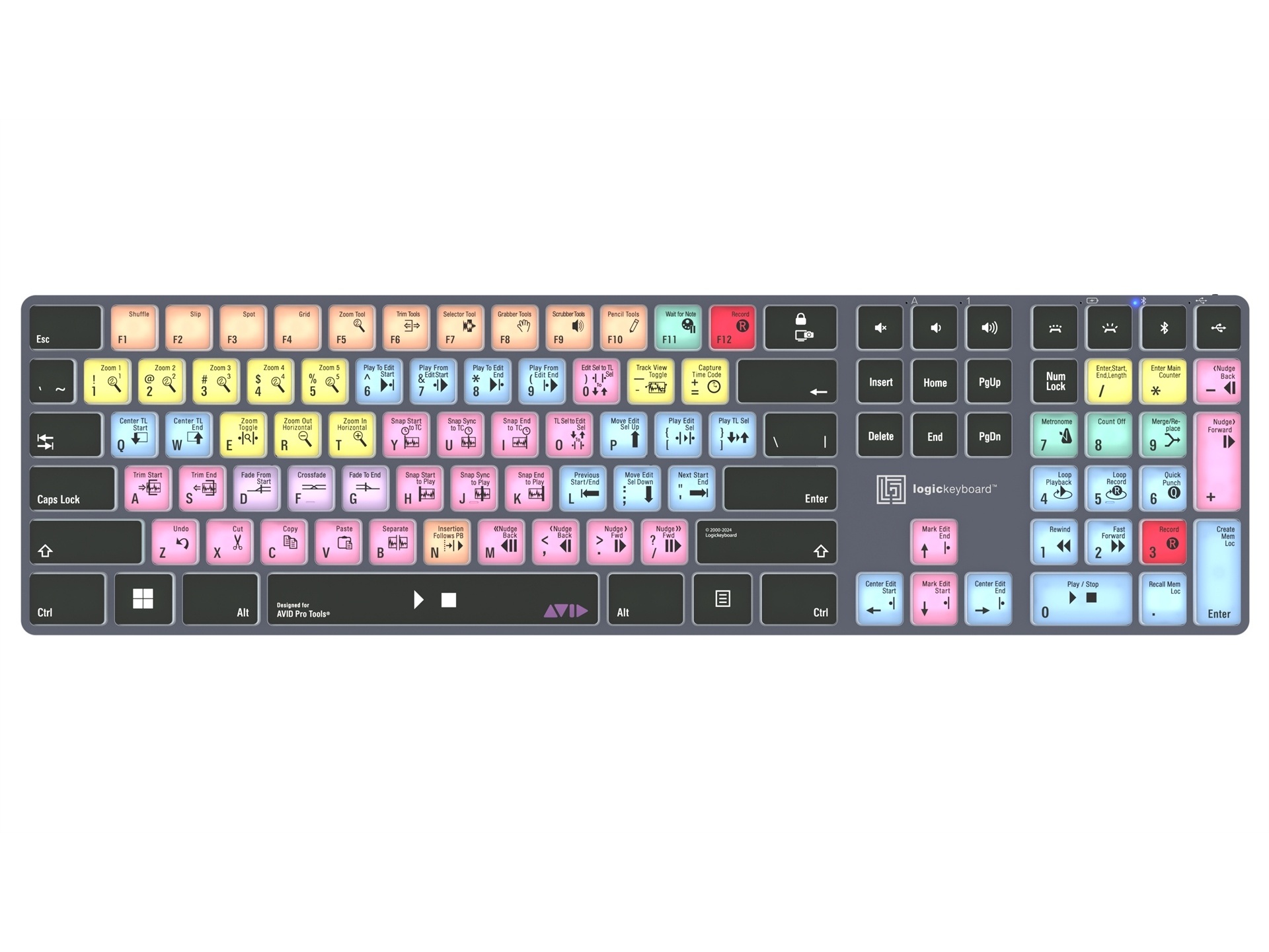 Logickeyboard TITAN Wireless Keyboard for AVID Pro Tools (Windows, US English)