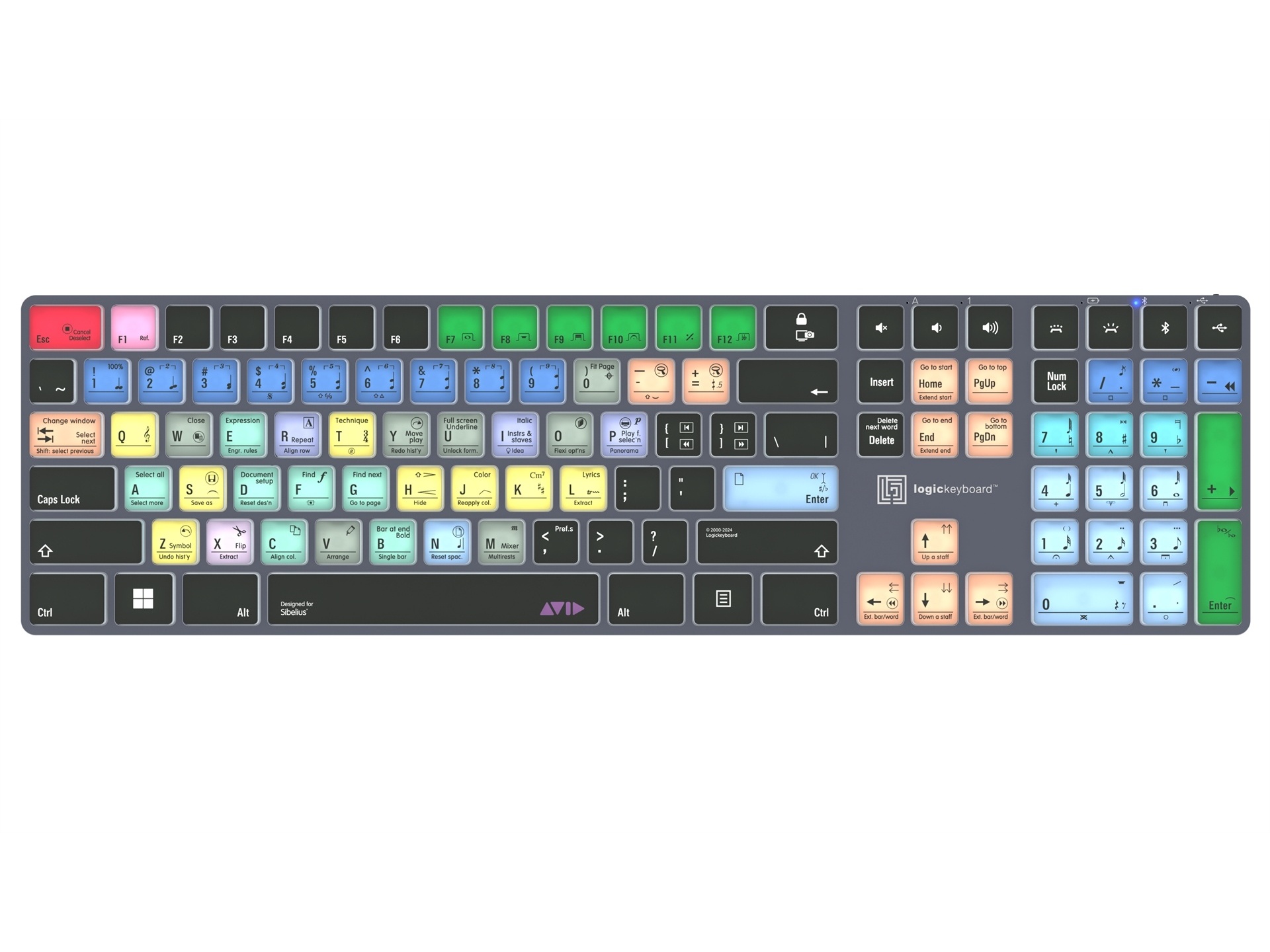 Logickeyboard TITAN Wireless Keyboard for AVID Sibelius (Windows, US English)