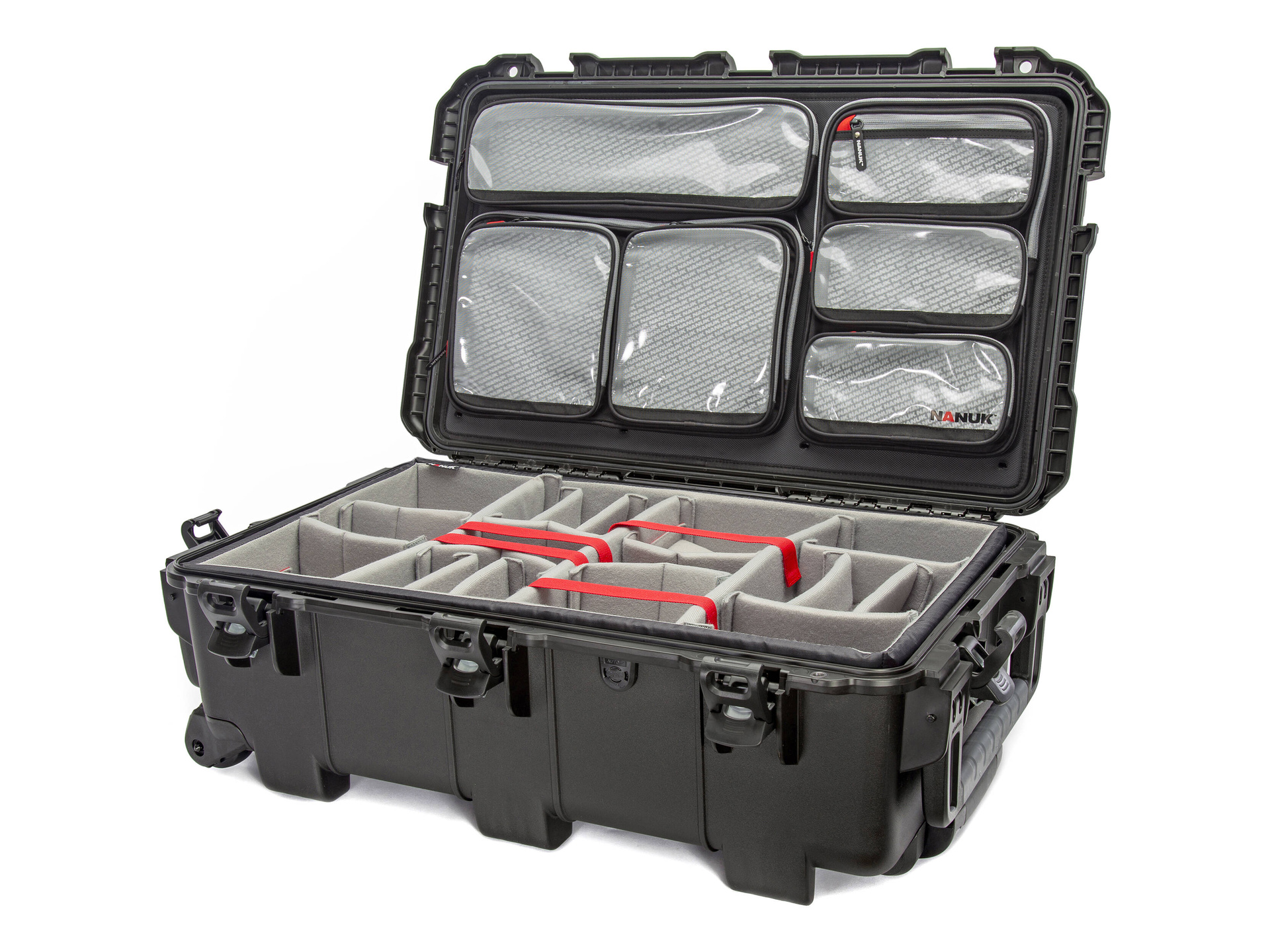 Nanuk 962 Wheeled Hard Case (Black, Padded Dividers & Lid Organiser)