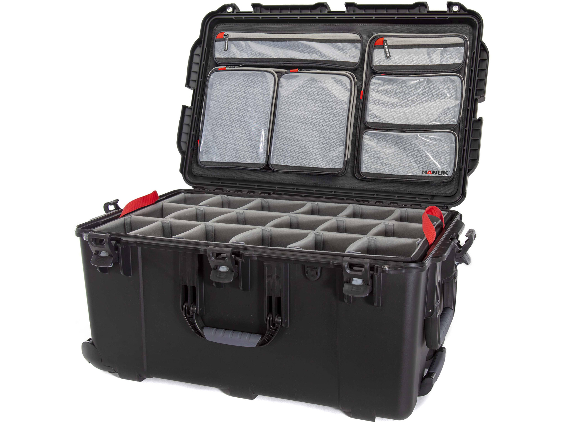 Nanuk 965 Wheeled Hard Case (Black, Padded Dividers & Lid Organiser)