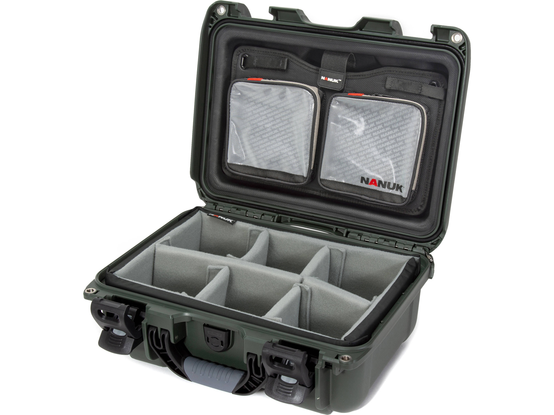 Nanuk 915 Medium Hard Utility Case (Olive, Padded Dividers & Lid Organiser)