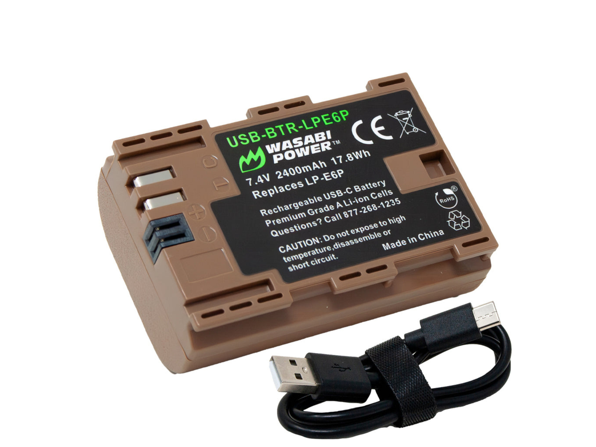 Wasabi Power Canon LP-E6P Battery with USB-C Fast Charging