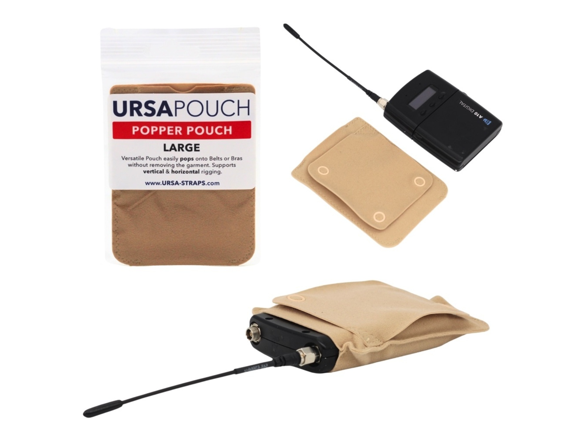 Ursa Popper Pouch (Large, Beige)