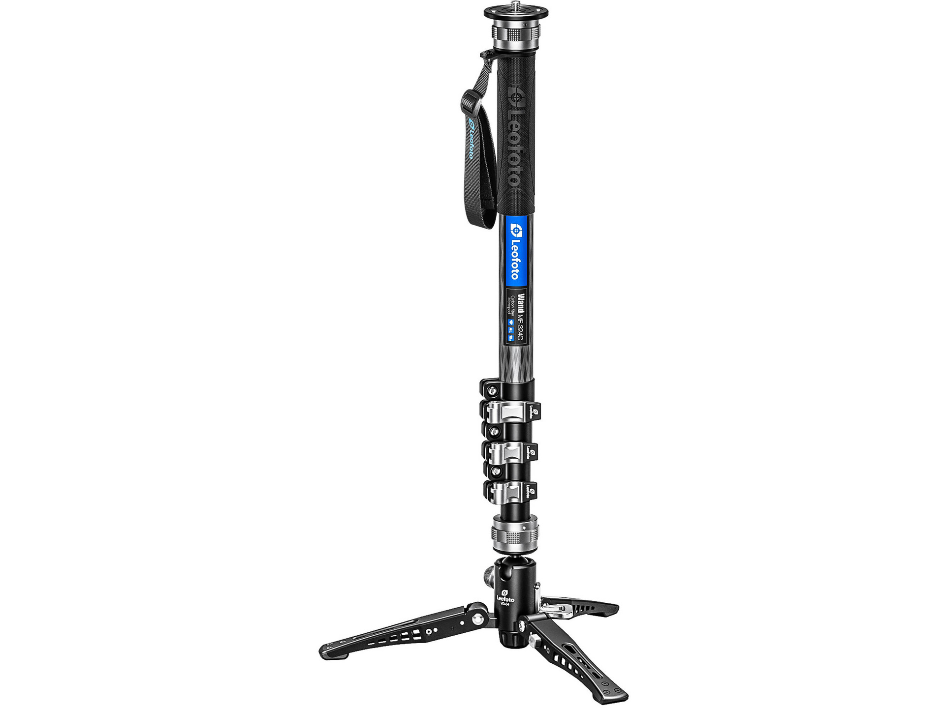 Leofoto MF-324C Flip Lock Carbon Fiber Monopod with Base
