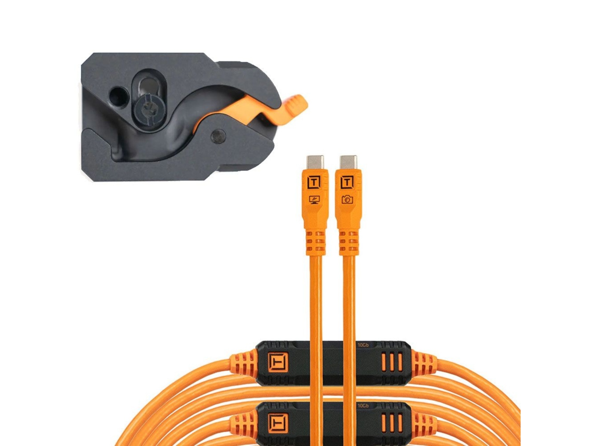 Tether Tools TetherPro Optima 10G Straight LeverLock and Cable Kit (9.2m, Hi-Visibility Orange)