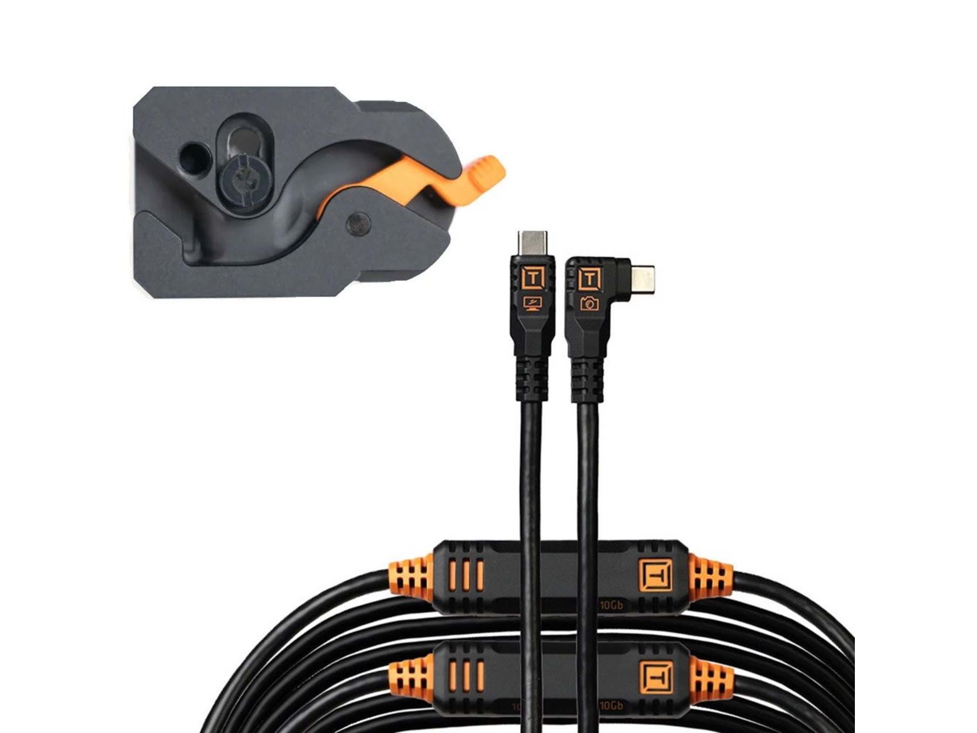 Tether Tools TetherPro Optima 10G Straight to Right Angle LeverLock and Cable Kit (9.2m, Black)